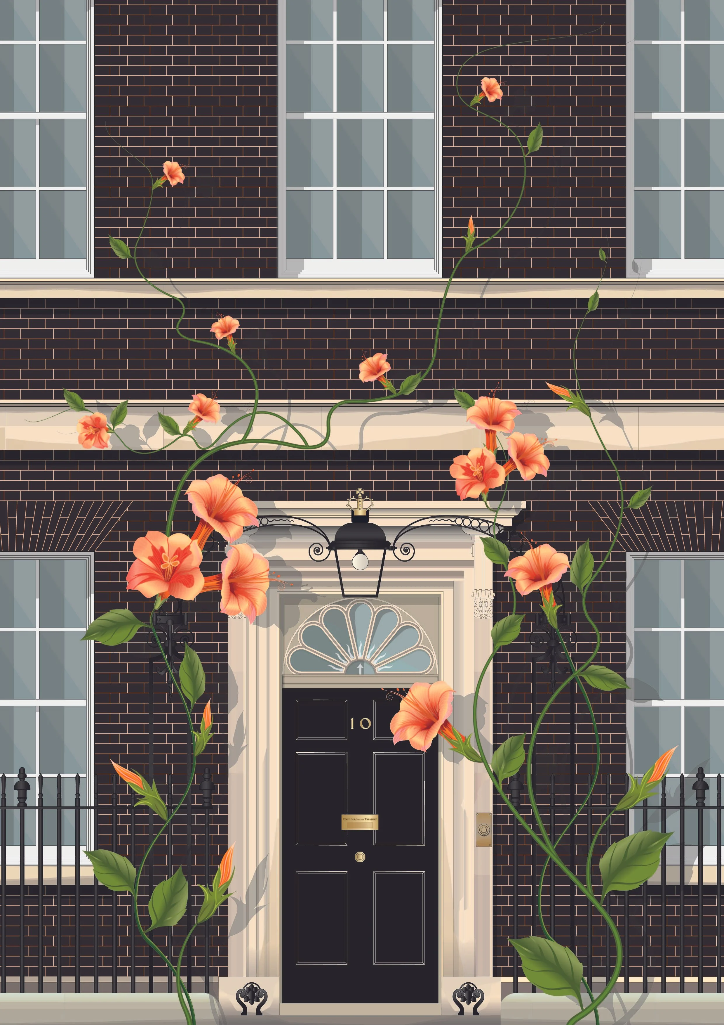 A3 Famous Doors of London - 10 Downing St.