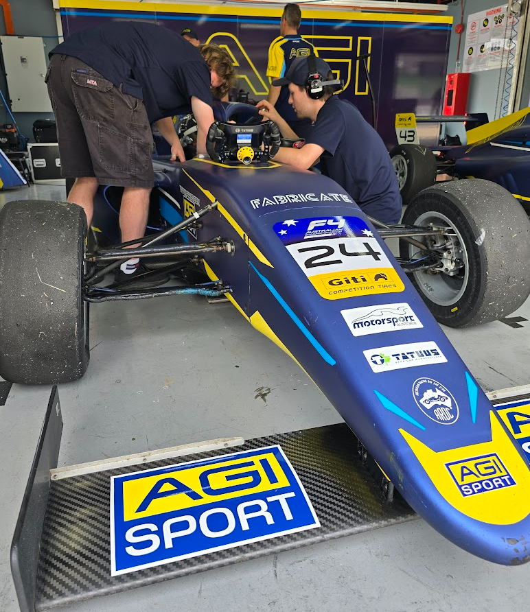Seth Gilmore racing F4 Australia at Sepang with AGI Sport in the Pits