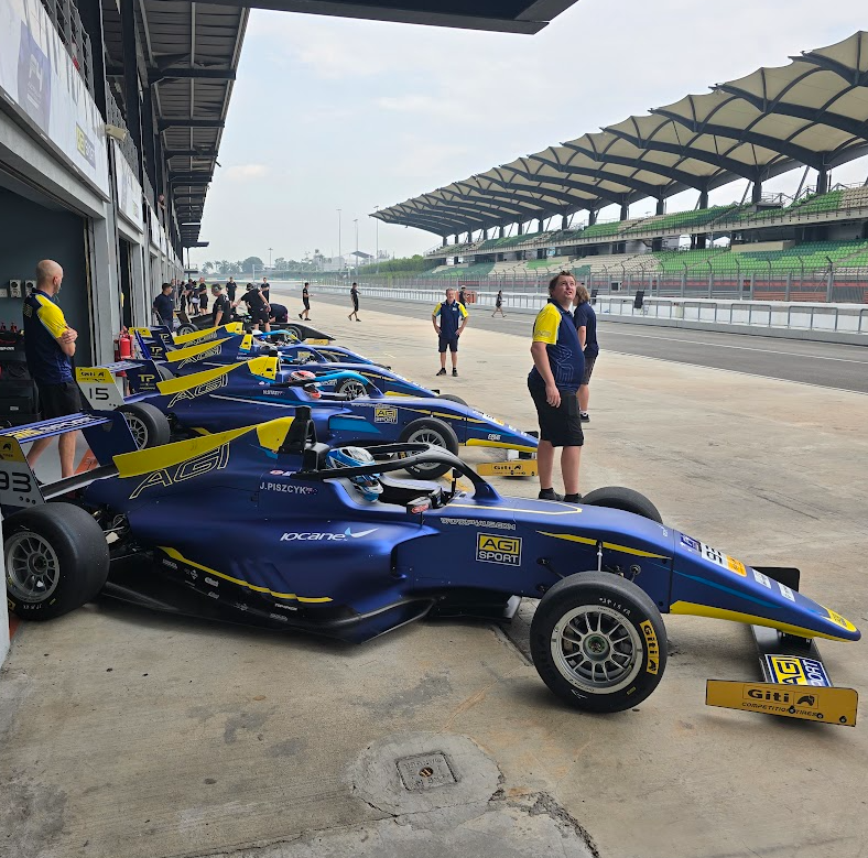 Seth Gilmore racing F4 Australia at Sepang with AGI Sport in the Pits