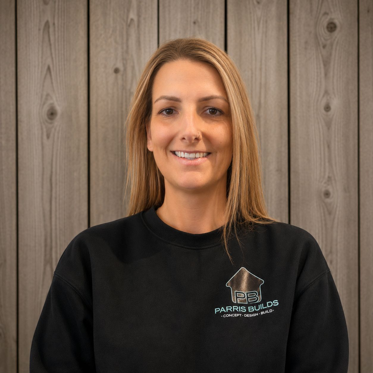 Carlie Parris, Co-Owner and Operations Manager at Parris Builds, overseeing client communication, project coordination and day-to-day operations.