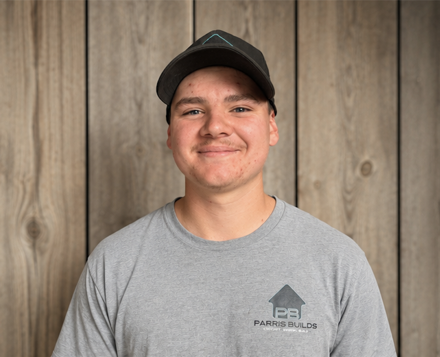 Harry, apprentice builder and member of the Parris Builds team.