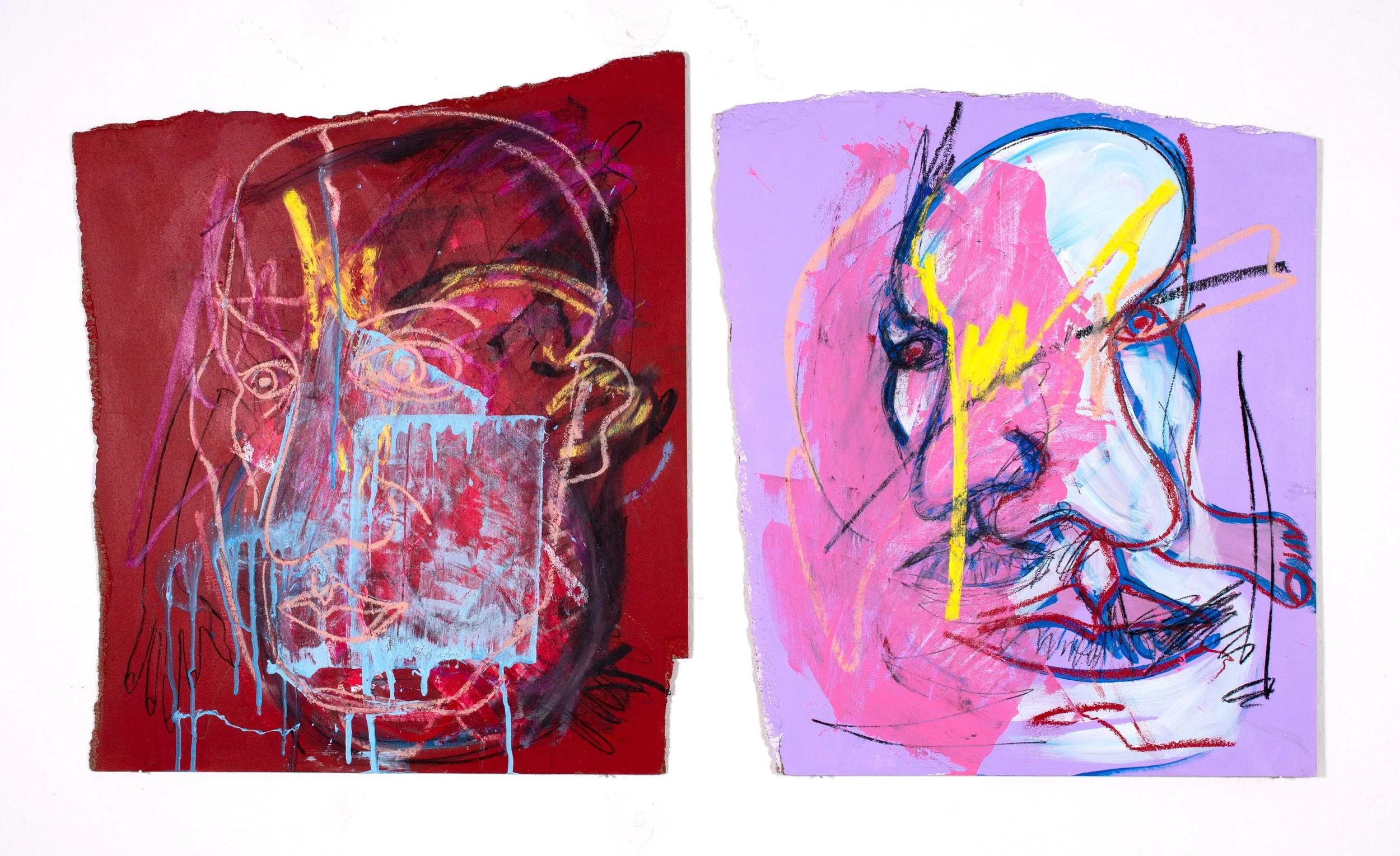 Typical Tuesday
2026
Acrylic, pencil, charcoal and oilstick on hardboard, diptych: 71.5 x 118 cm