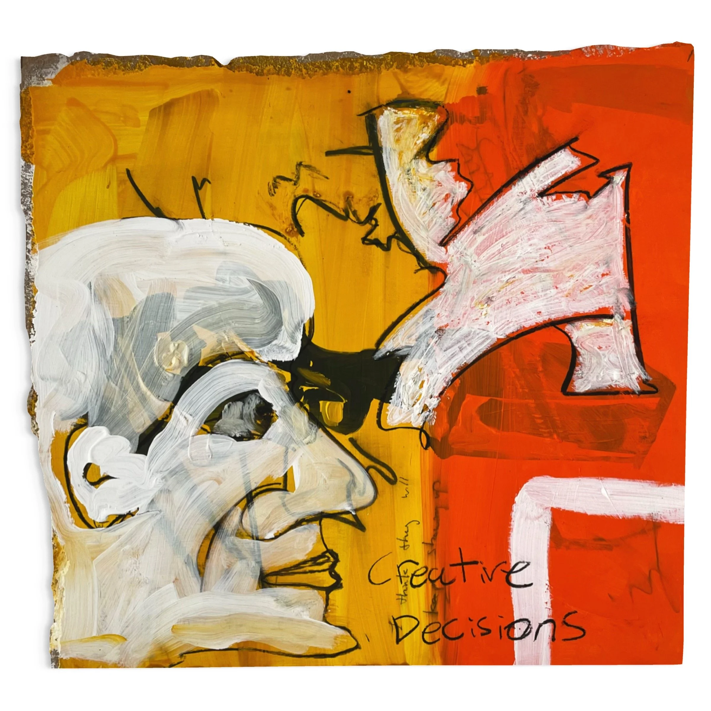 Creative Decisions
2025
Acrylic, pencil, charcoal and oilstick on hardboard, 51 x 53.5 cm