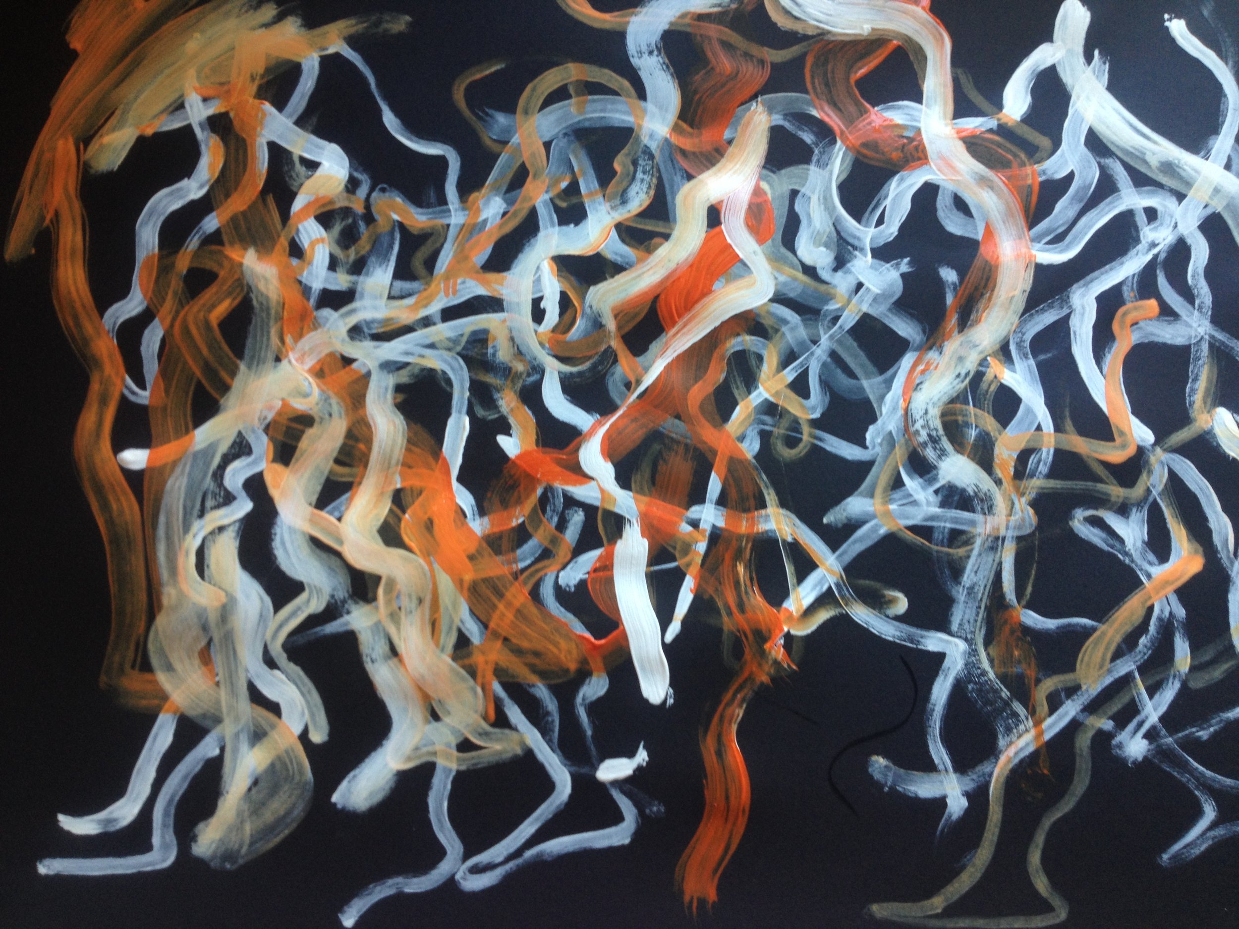 Figures (After Muybridge), 2018, Acrylic on paper, 60 x 80 cm