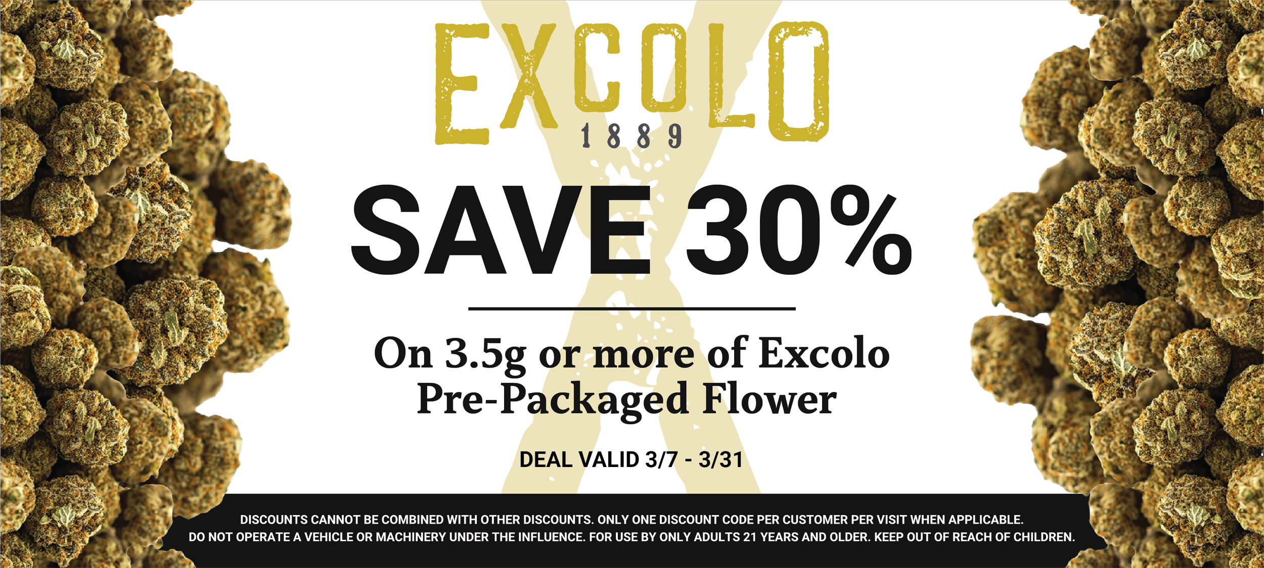 Excolo cannabis flower in pre-packaged weed packs.