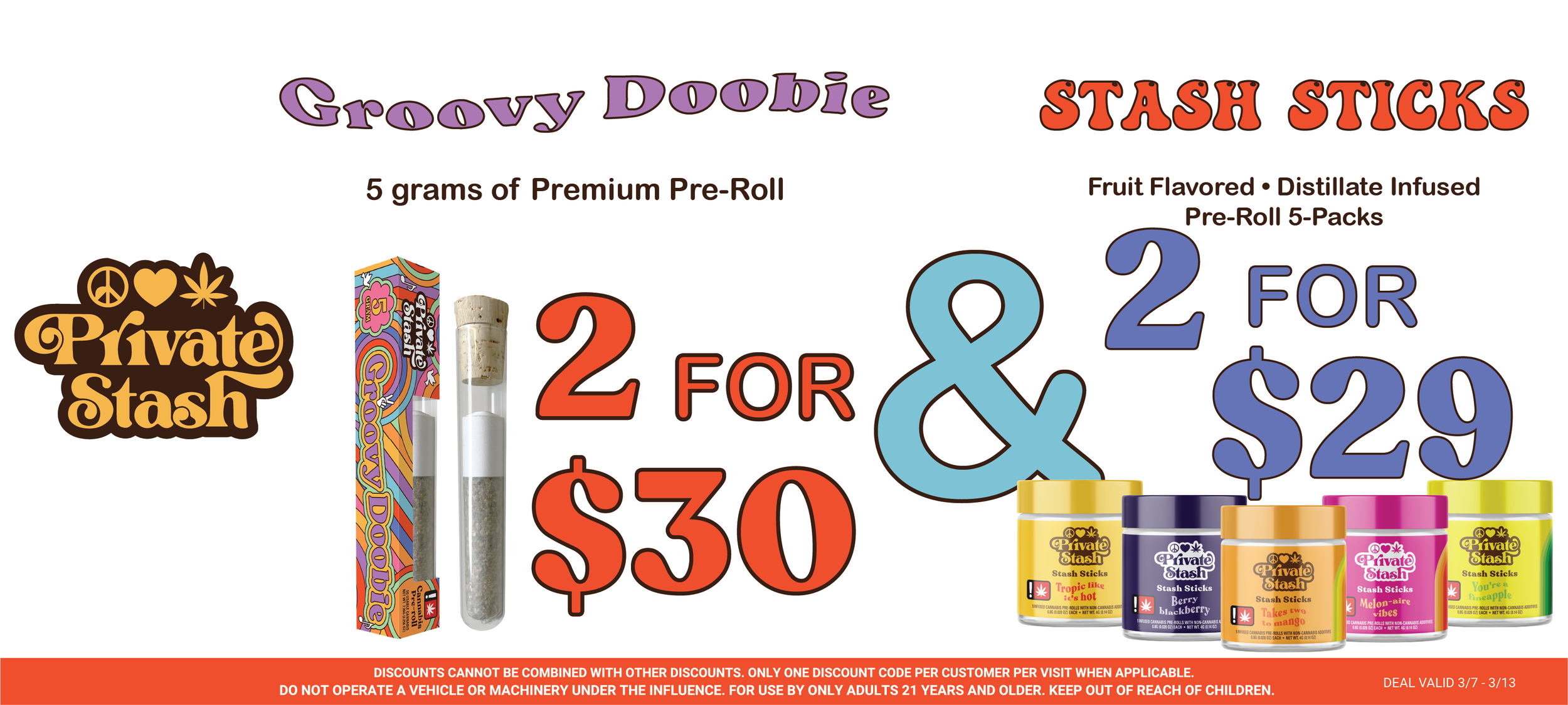 Private Stash distillate infused cannabis flower pre-rolls with great fruit flavors make for a great 5-pcak of weed joints. This Private Stash pre-roll is five grams of premium cannabis is the best weed joint in Oregon to pass around with friends.