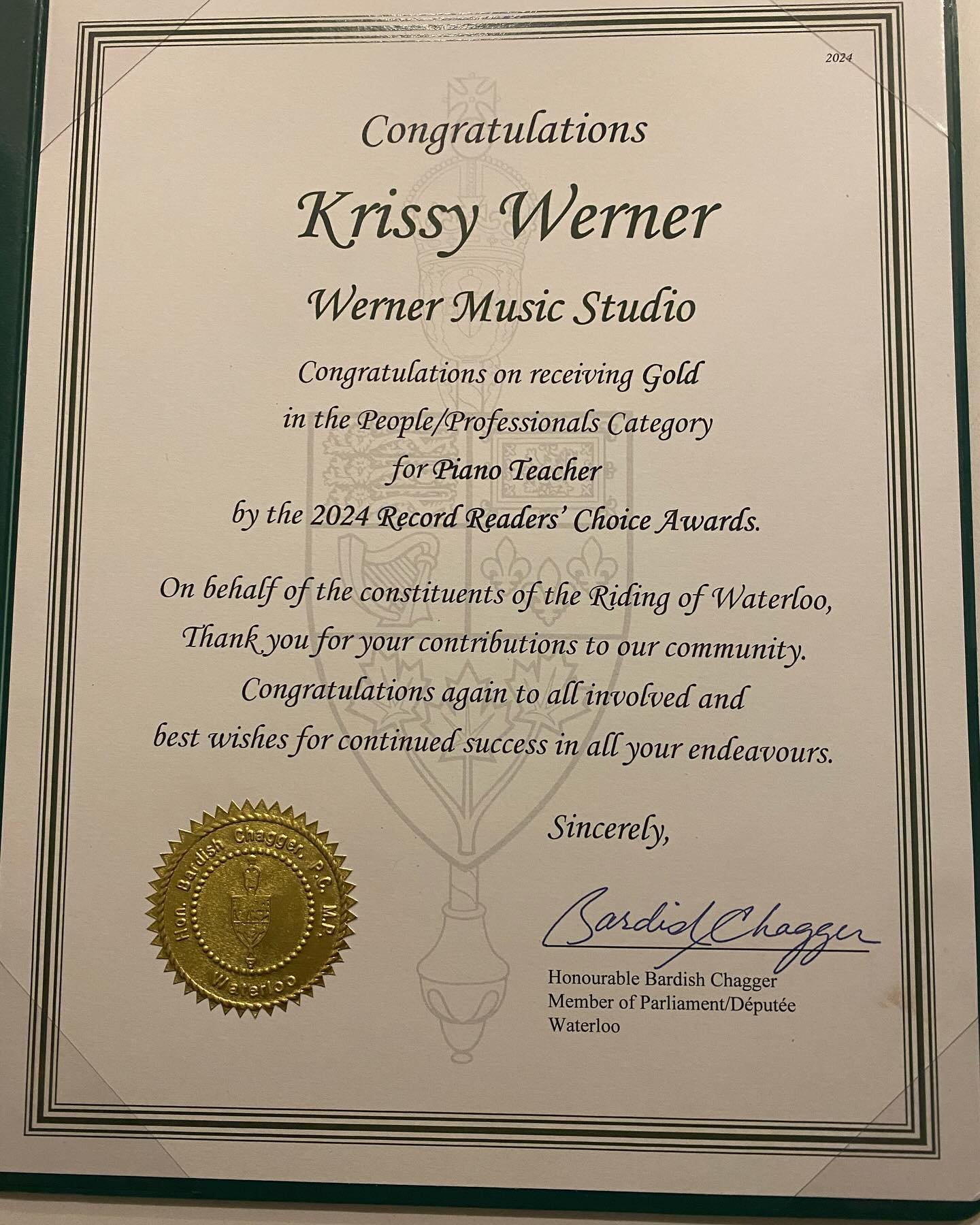 Grateful for the surprise and acknowledgment!