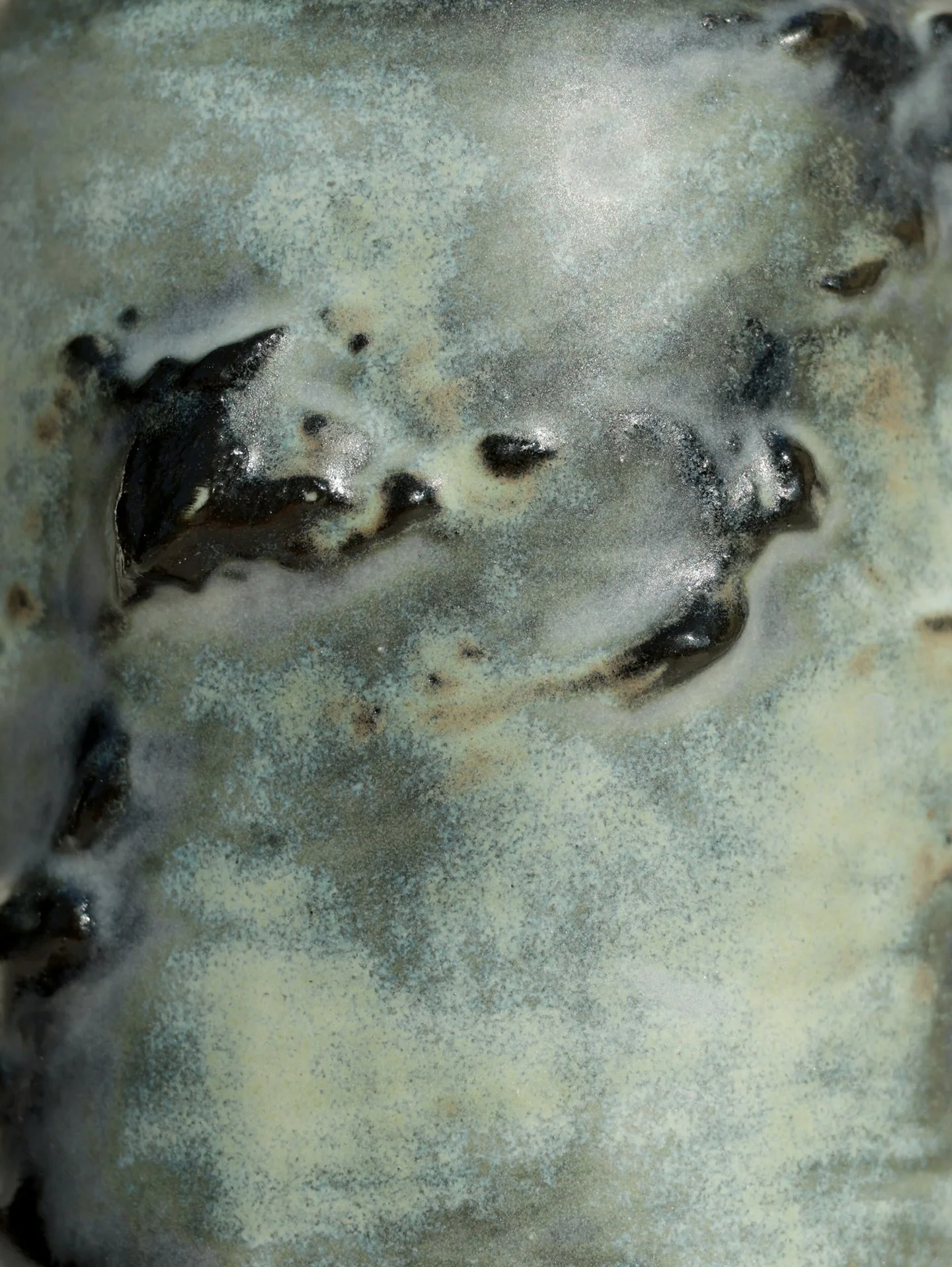 My new favorite surface to achieve - sometimes allowing yourself to experiment with no rules is the best option! This was truly a "fingers crossed it works" situation, and it really paid off. Small porcelain vase, textured surface &amp; gla