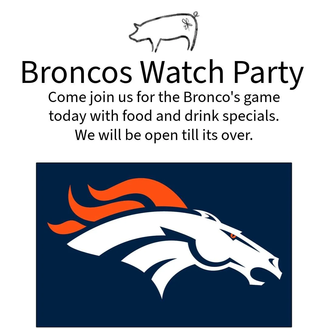 Come check out our giant projector and watch the game.

#DenverBroncos #bbq