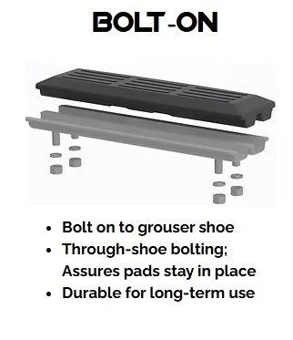 bolt-on rubber pads
