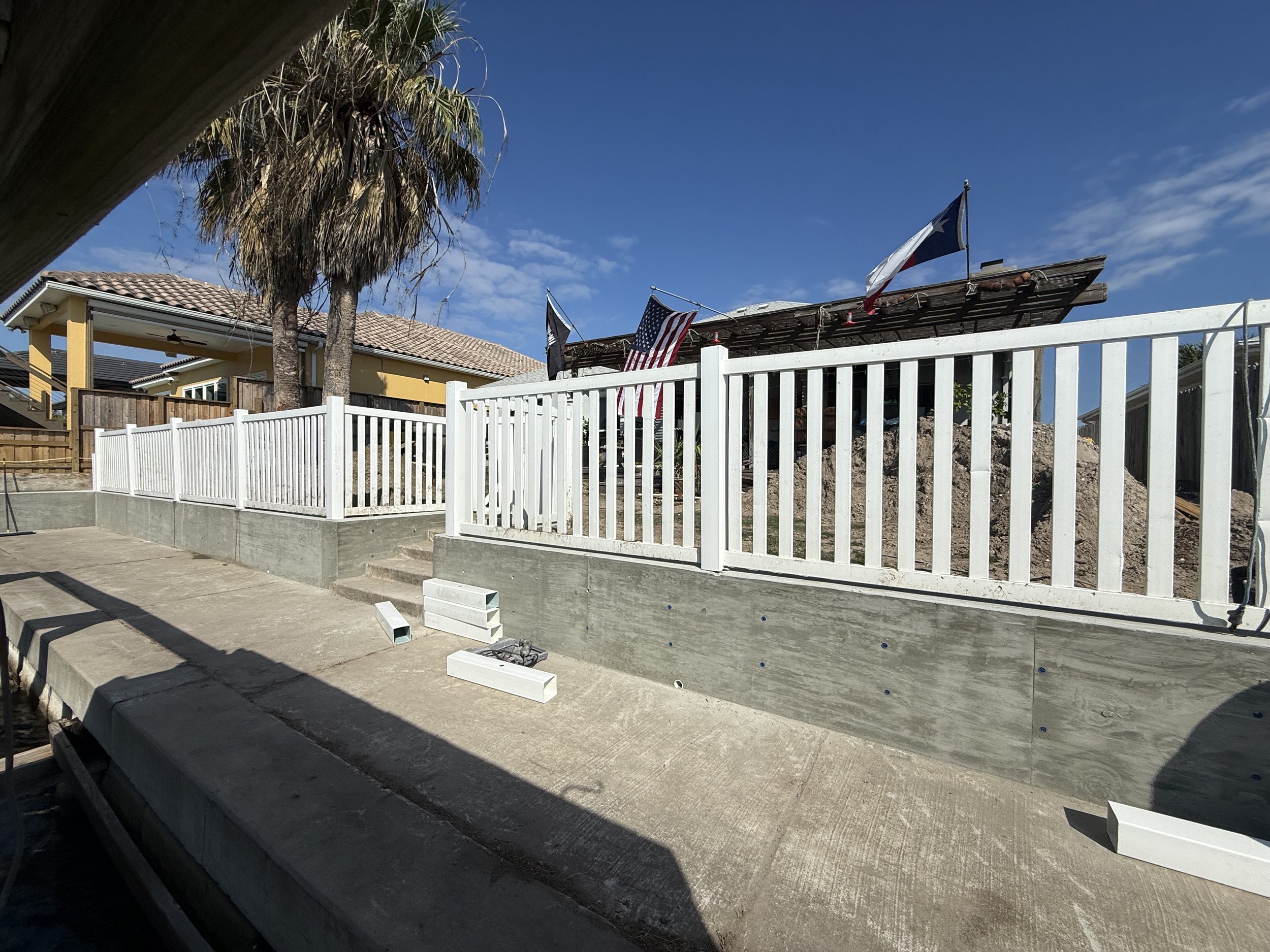 Concrete retaining wall installation