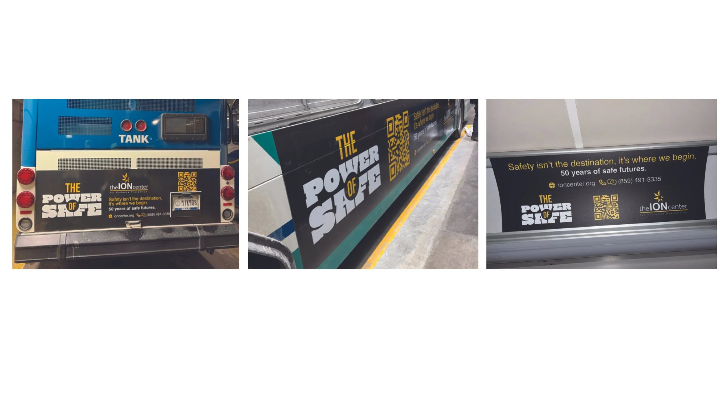 TANK Bus: Back, Side, and Inside Signage