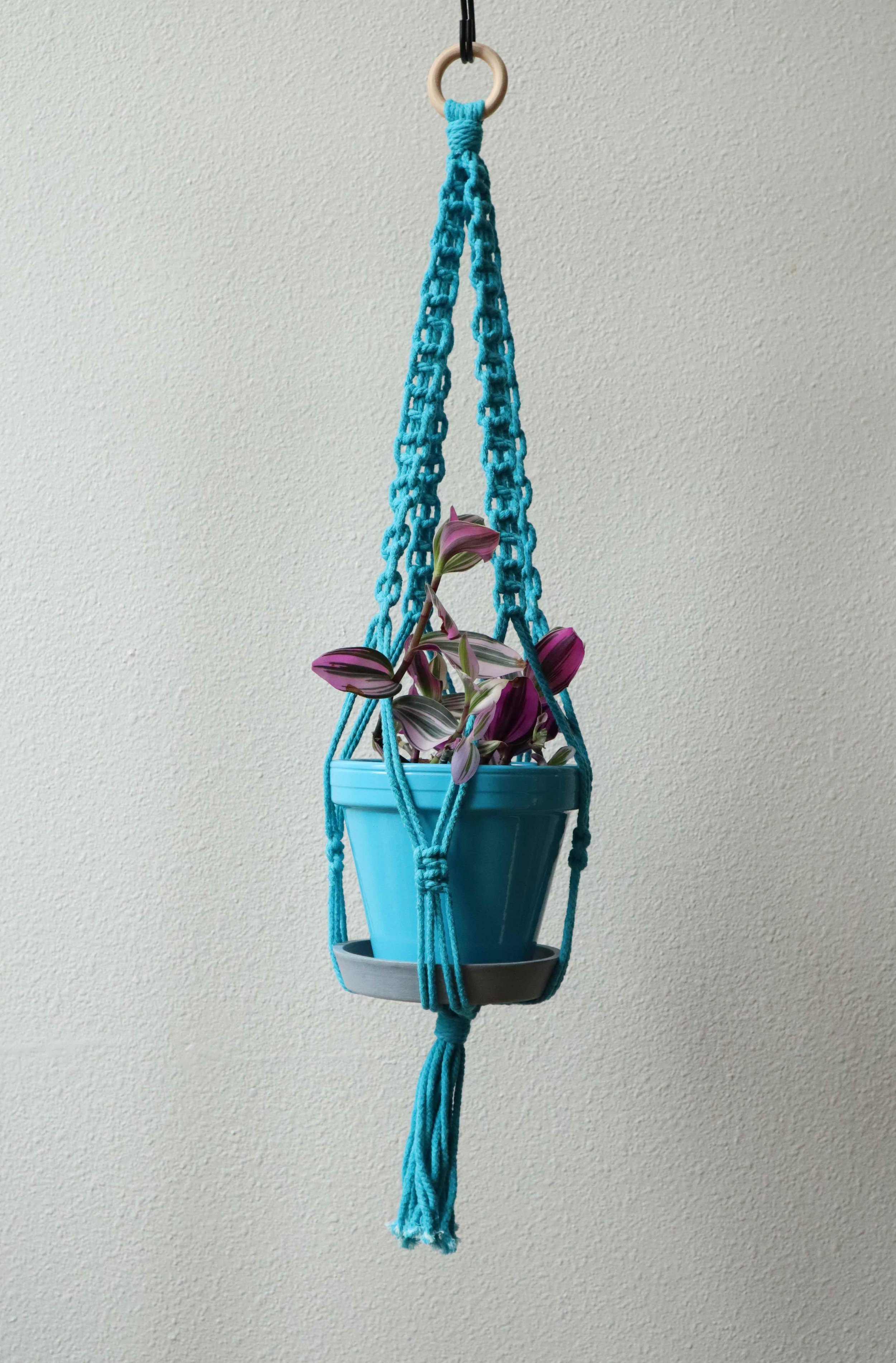 Sky Blue Chaim Macrame Plant Holder