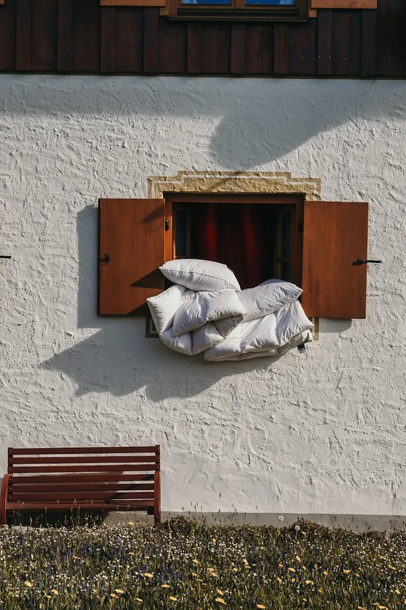 Kissen beim Lüften in Oberstdorf