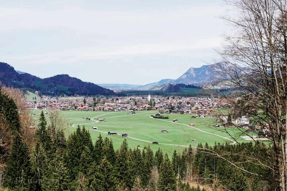 Blick auf Oberstdorf und satte grüne Wiesen