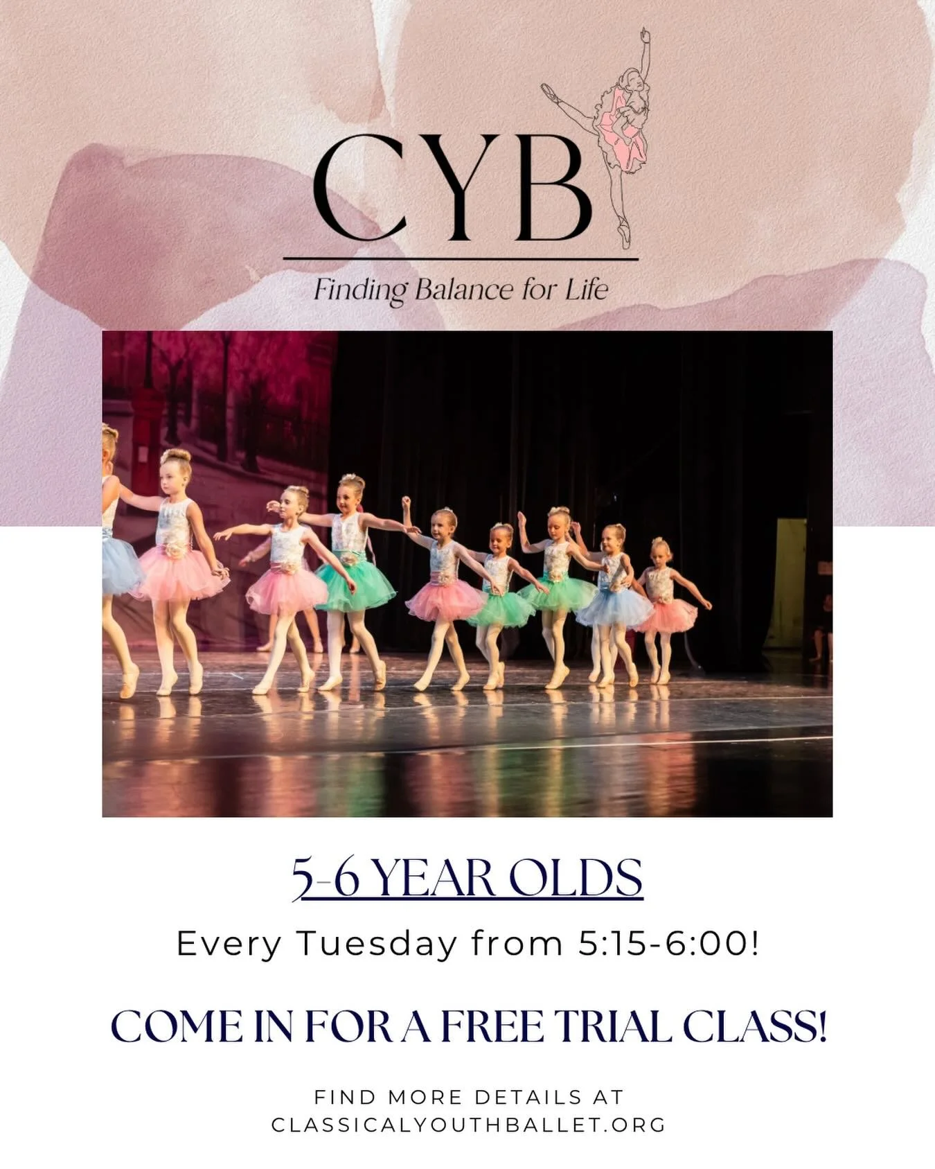 Our 5-6 year olds love learning new steps and broadening the horizon of ballet! This class is held every Tuesday from 5:15-6:00 with Ms. Michelle. Bring in your dancer and watch their skills begin to unfold right in front of your eyes! Comment &ldquo