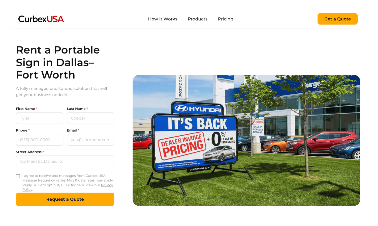 Curbex USA website Road To Rev