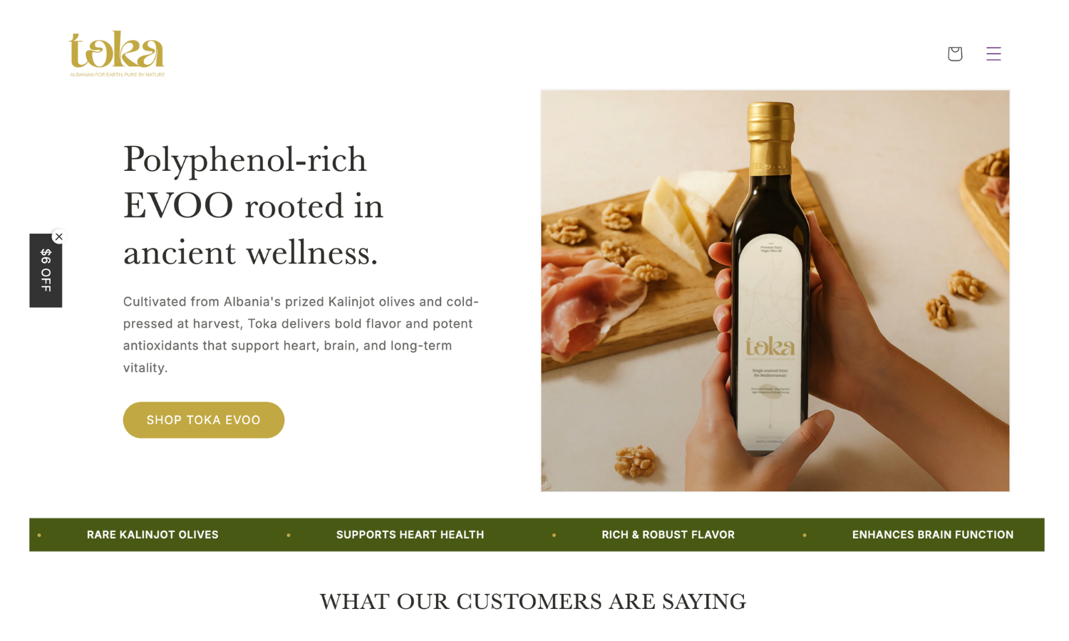 Toka Olive Oil website design by Road To Rev Marketing Agency