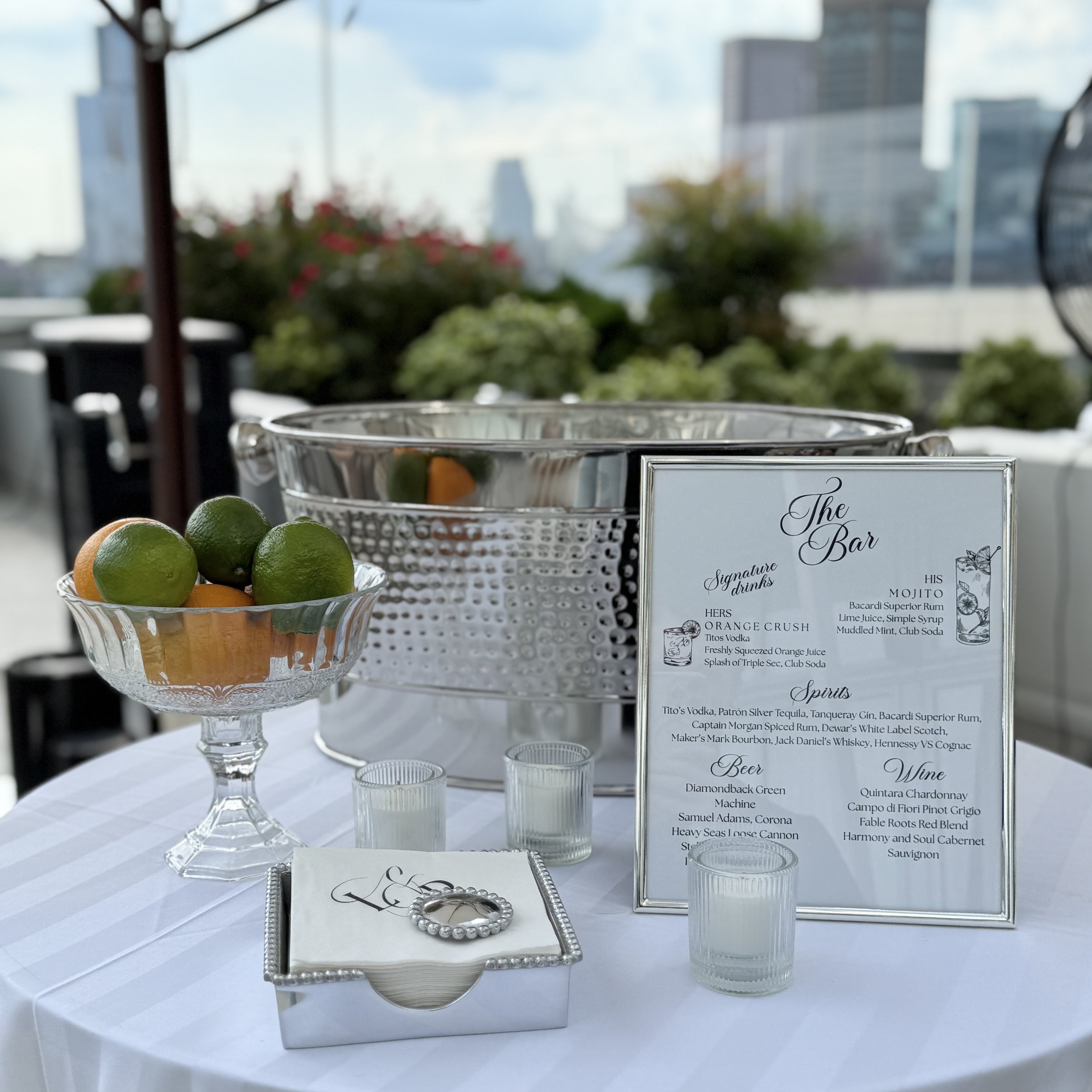 Cocktail hour display at the Marriott Waterfront Harbor East, Baltimore MD
