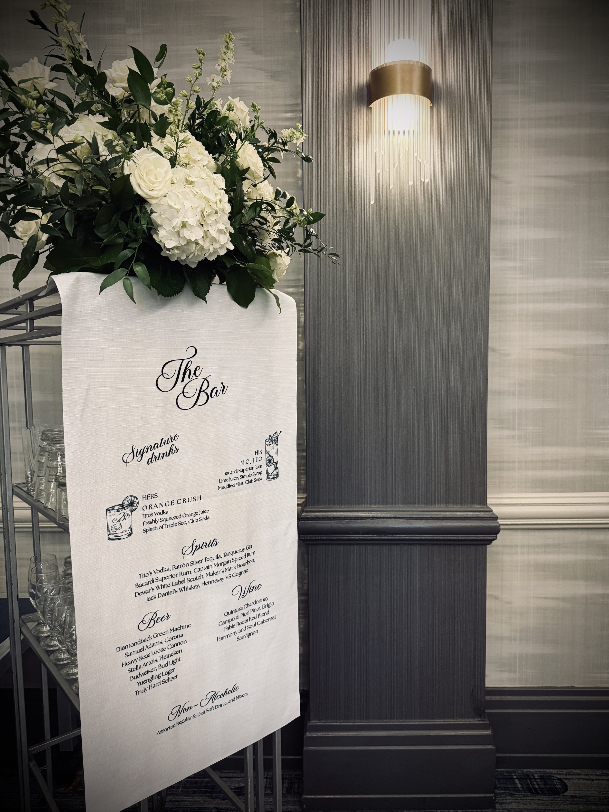 Wedding bar signage display