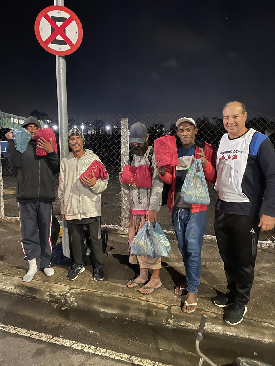 Given food and blankets to the less fortunate