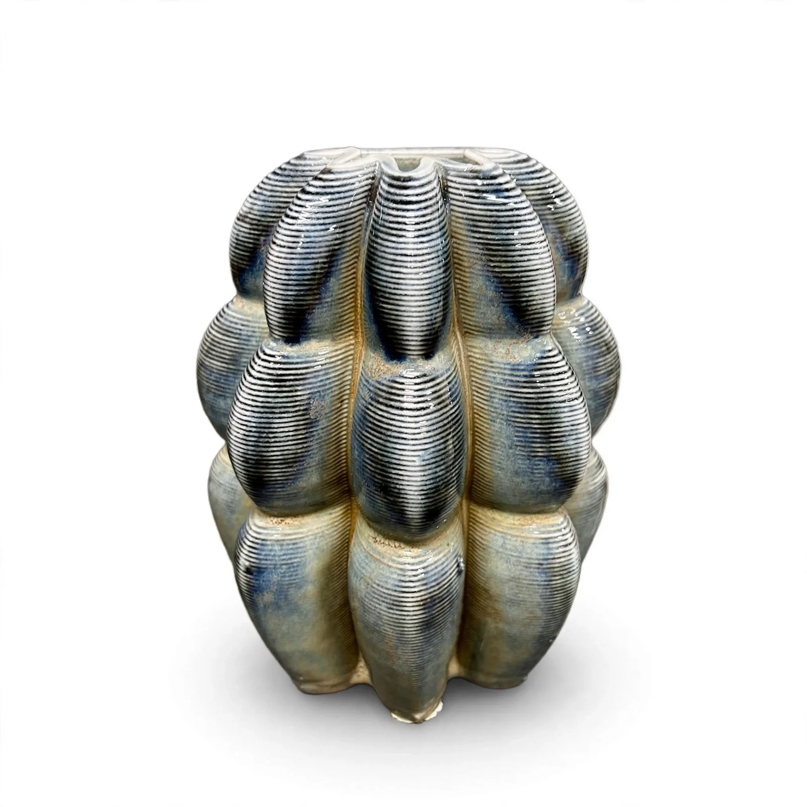 "Blue Skies" Half Scallop Vase