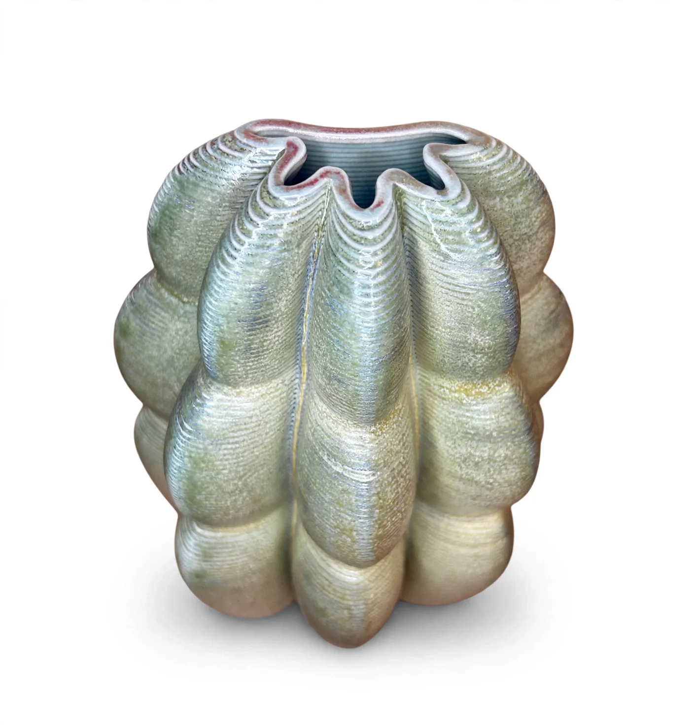 "Sea Breeze" Half Scallop Vase