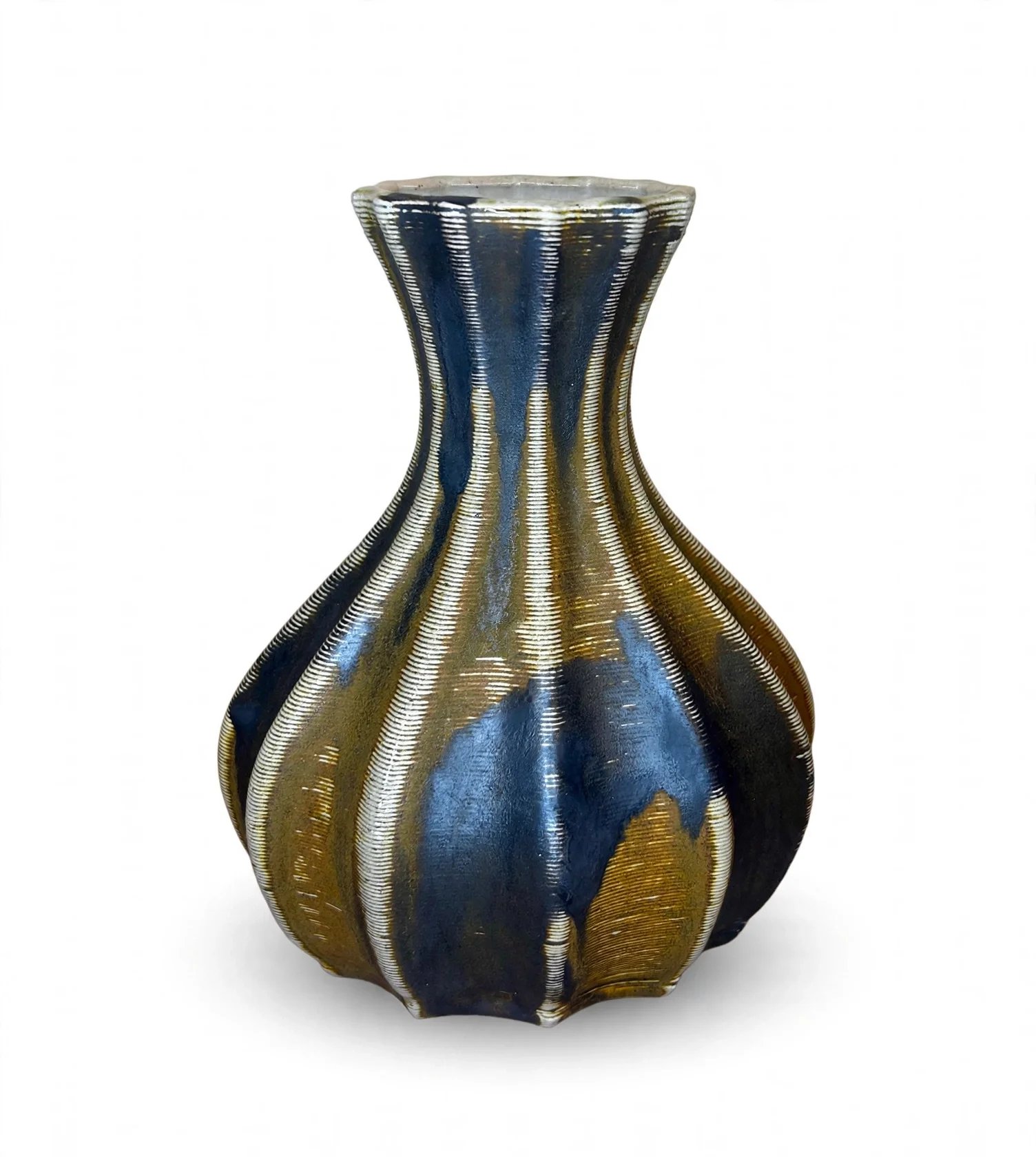"Land & Sea" Fluted Vase
