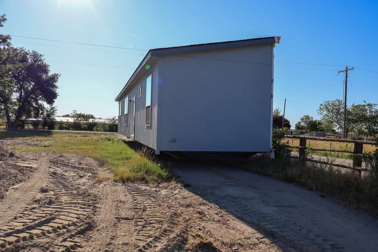 Tiny home on a work site