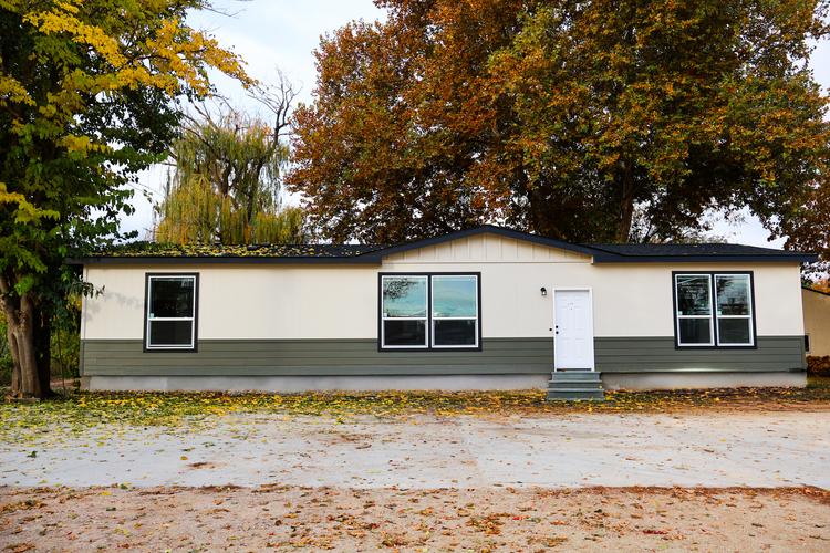 Completed home with porch