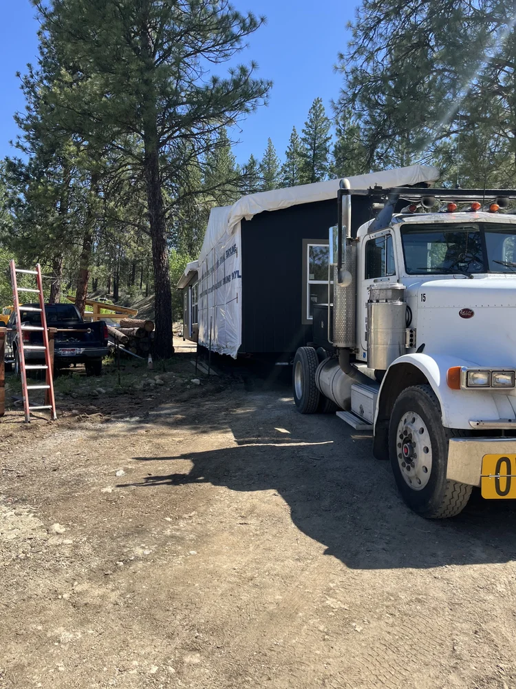 Delivery truck on rural road