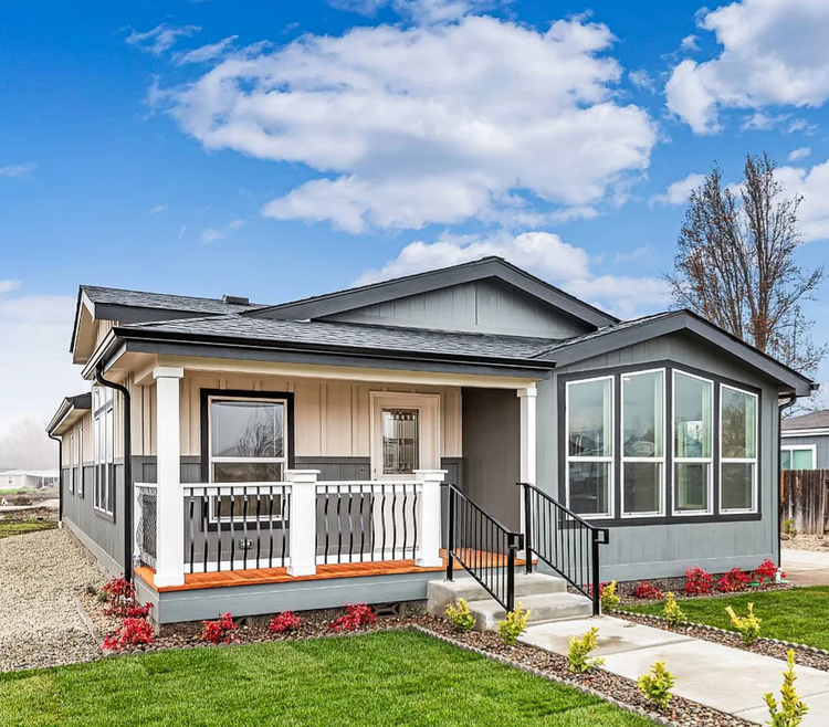 Completed home with lawn
