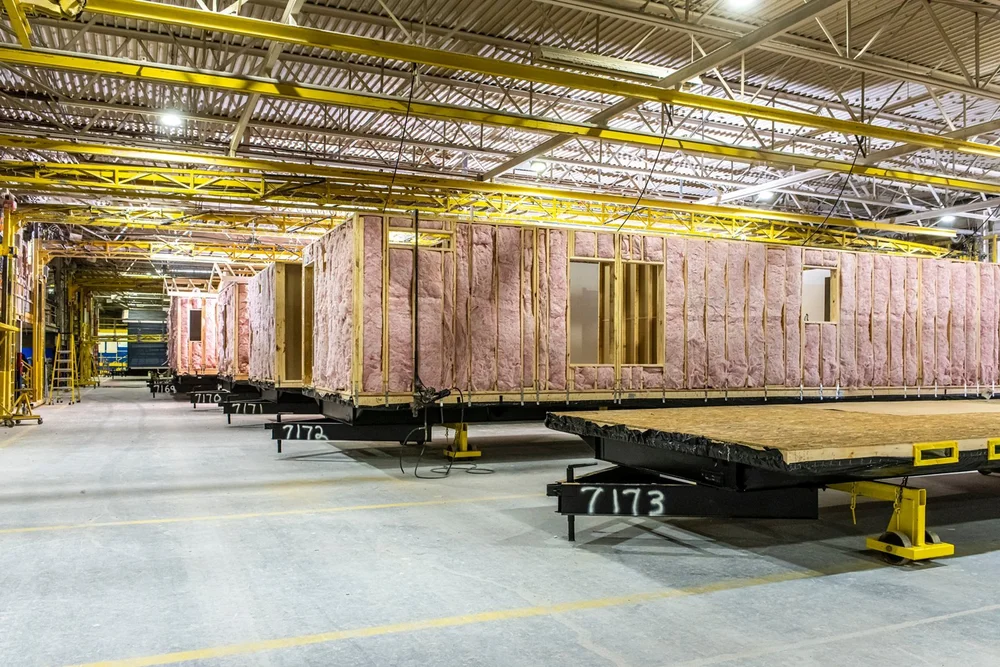 Skyline manufactured home construction inside the factory