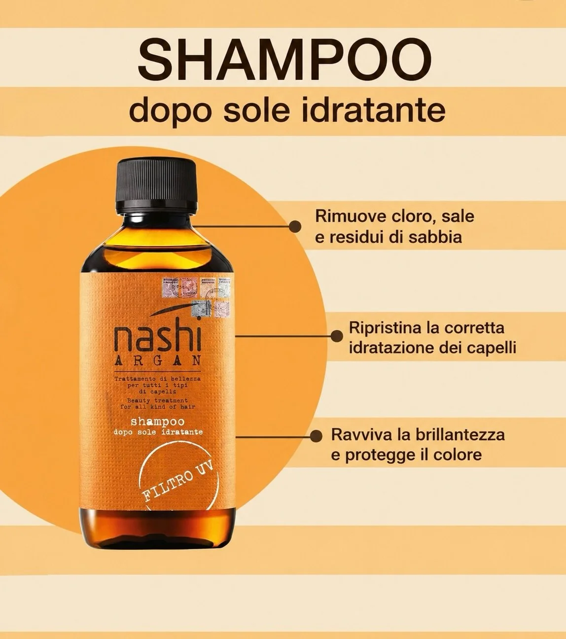 Ecco a voi la linea Nashi Sun!
I vostri prodotti essenziali per l&rsquo;estate, per capelli nutriti, protetti e senza effetto crespo per tutta la stagione.
Dalle giornate in spiaggia ai tuffi in piscina, mantenete i vostri capelli splendenti! 

#sun 