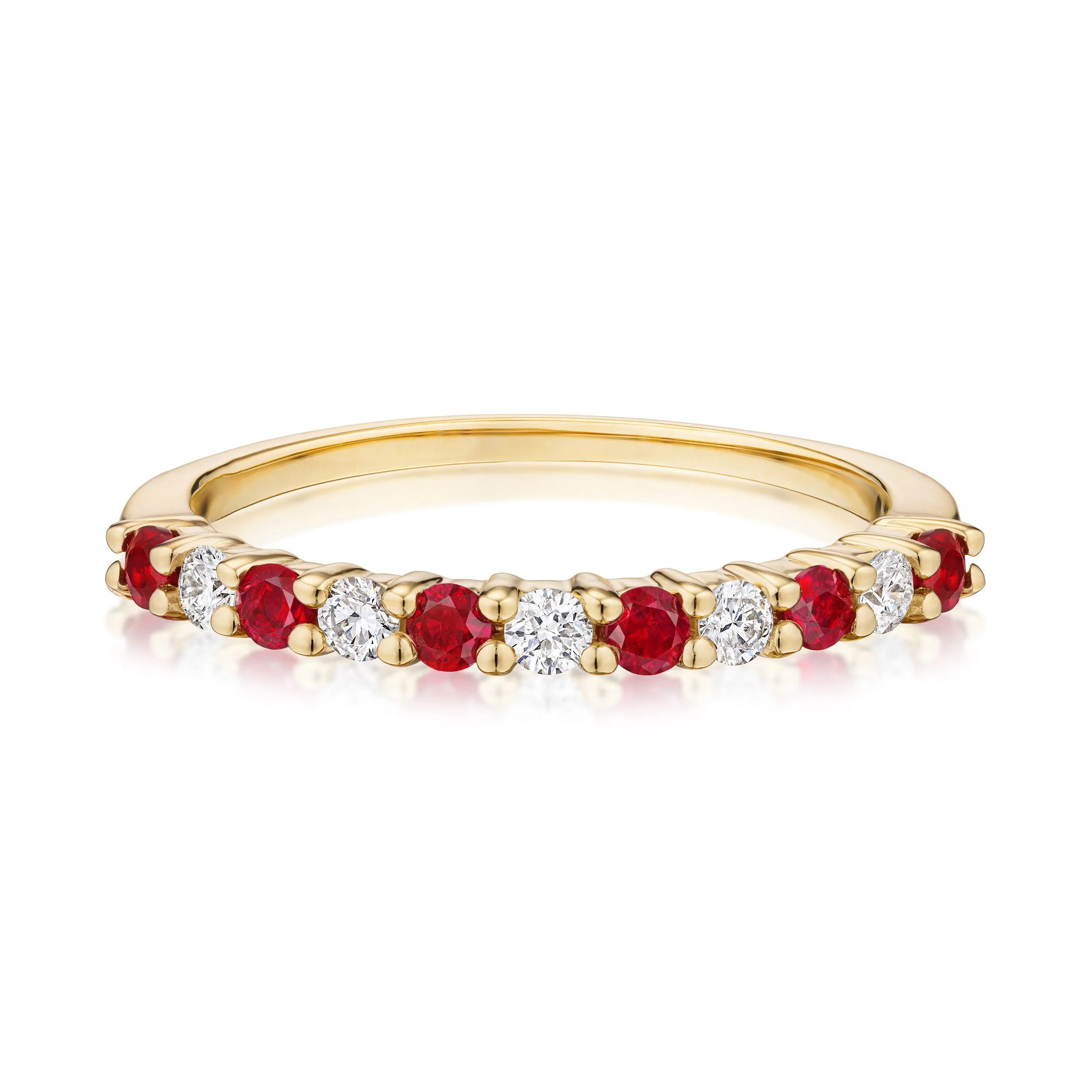 Linea Natural Ruby and Diamond Half Eternity Ring
