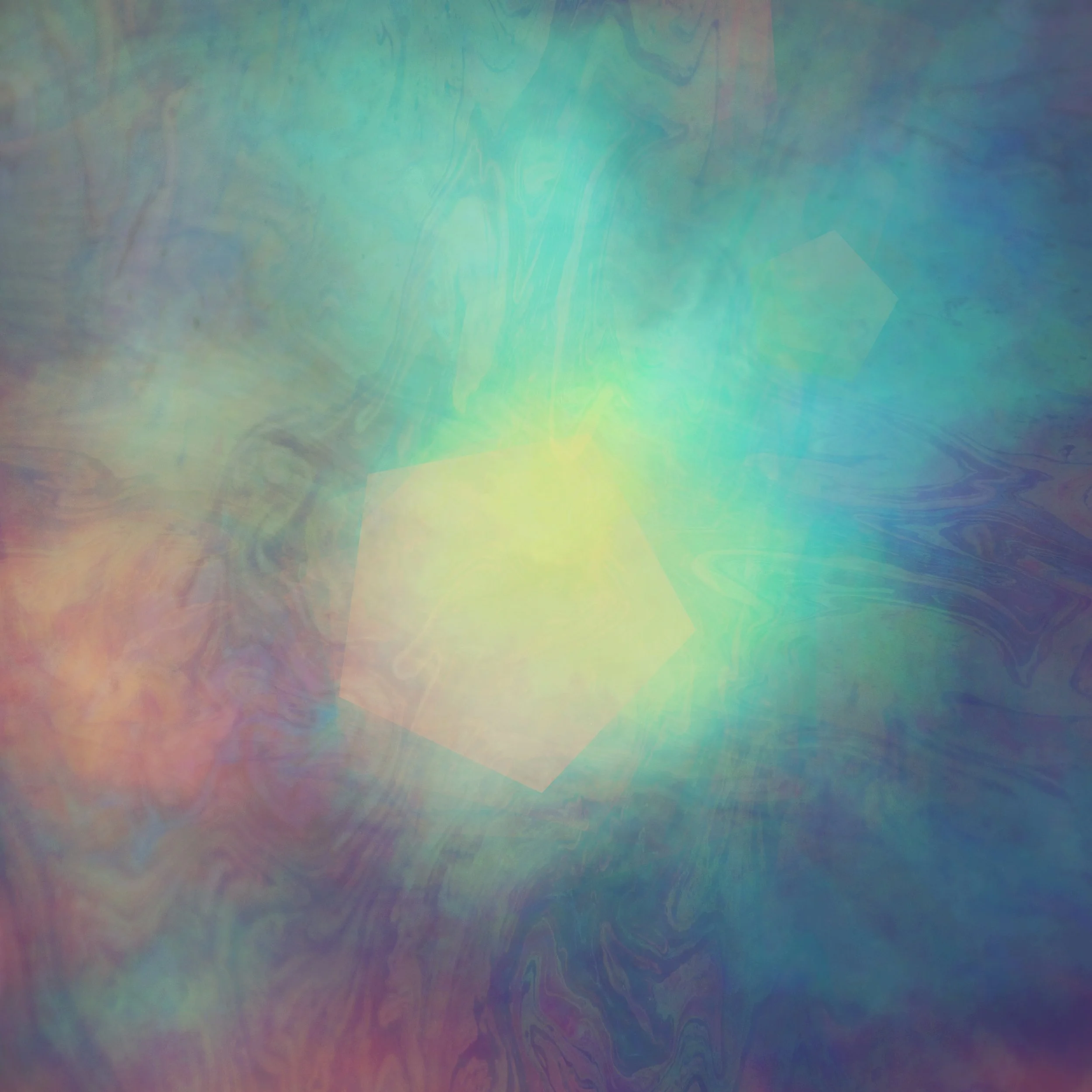 Abstract, multicolored, iridescent background with swirling shades of blue, green, purple, and yellow.