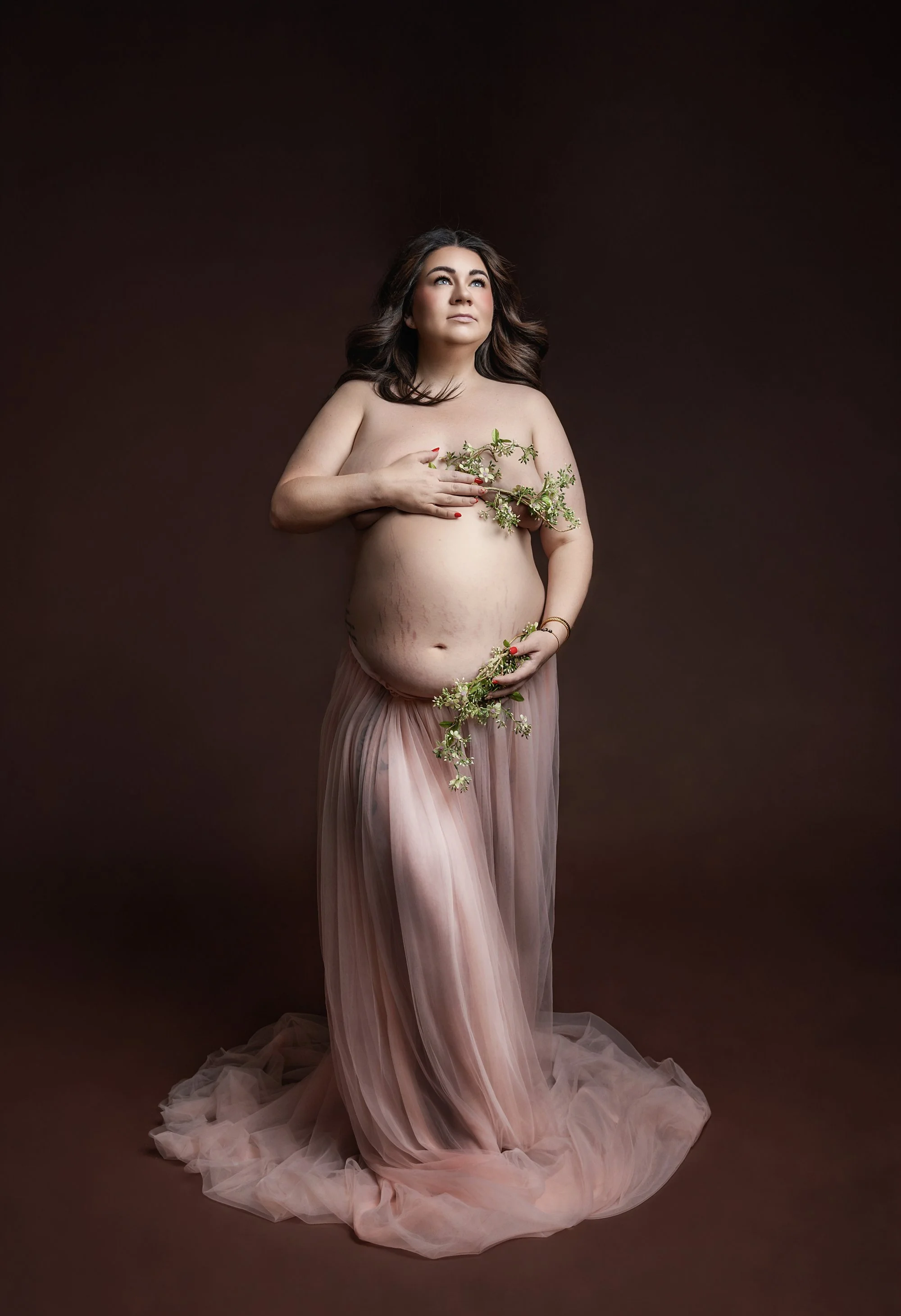pregnant mother to be photographed at kath evans photography studio talgarth brecon mid wales