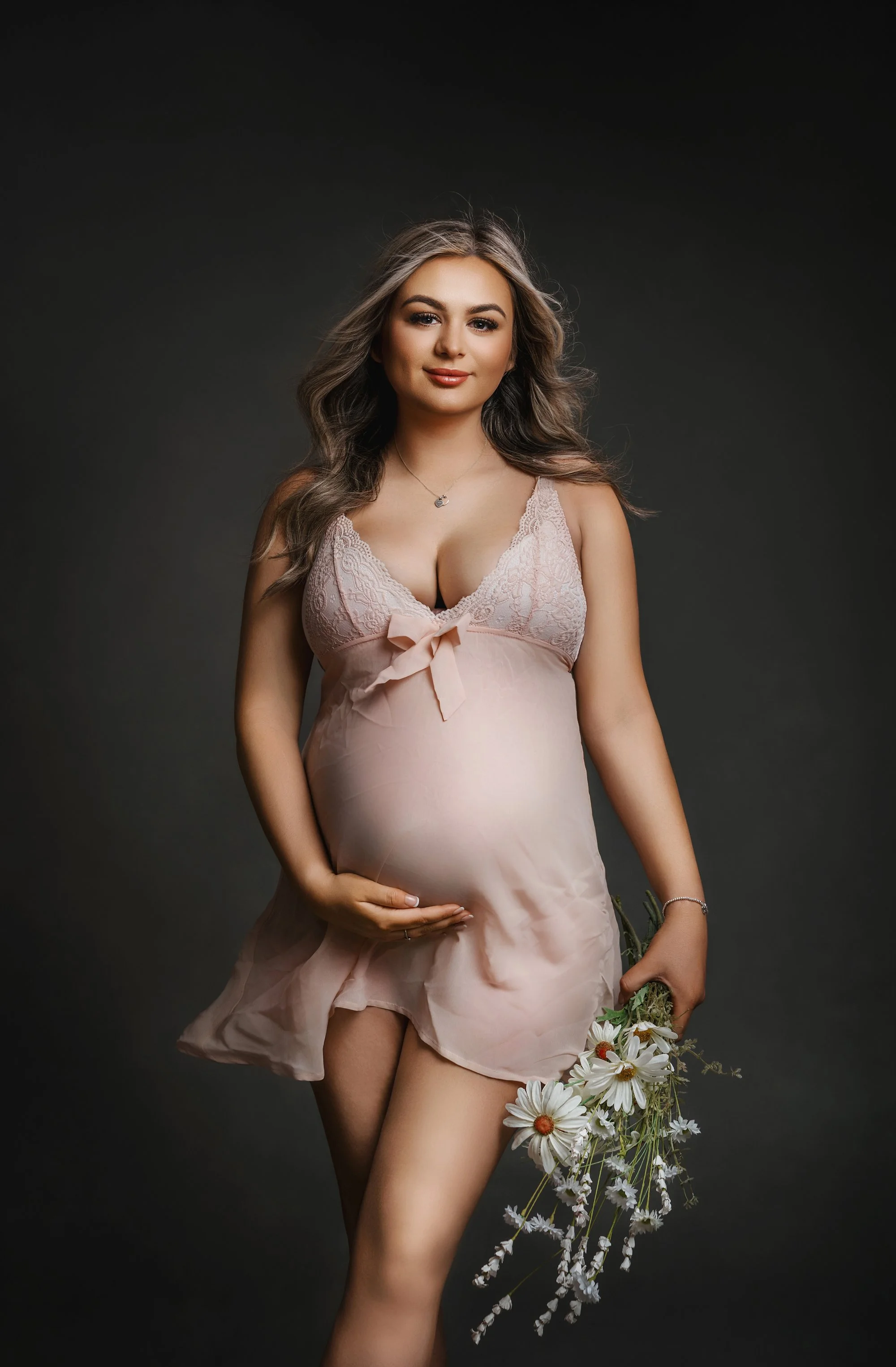 pregnant mother to be photographed at kath evans photography studio talgarth brecon mid wales