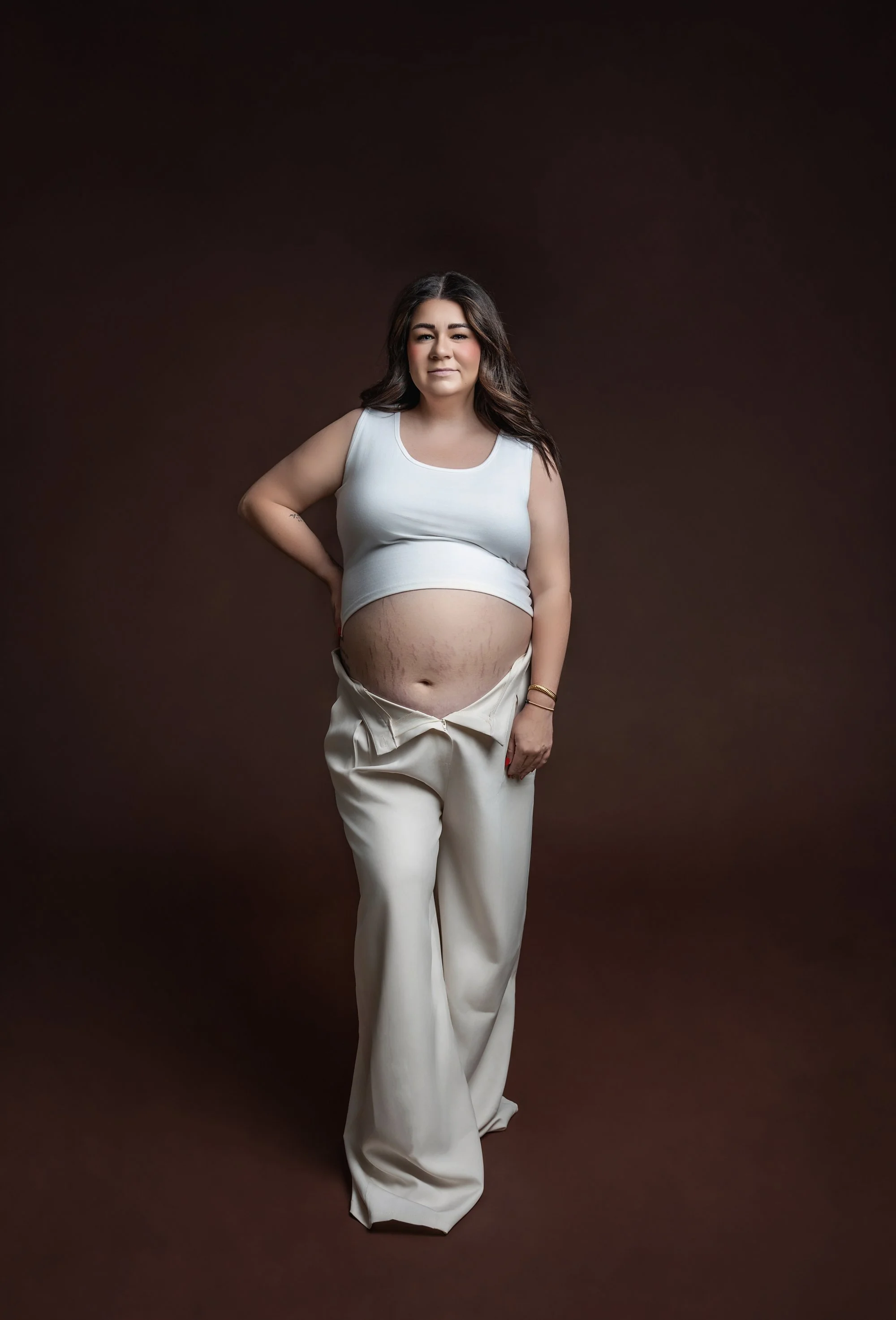 pregnant mother to be photographed at kath evans photography studio talgarth brecon mid wales