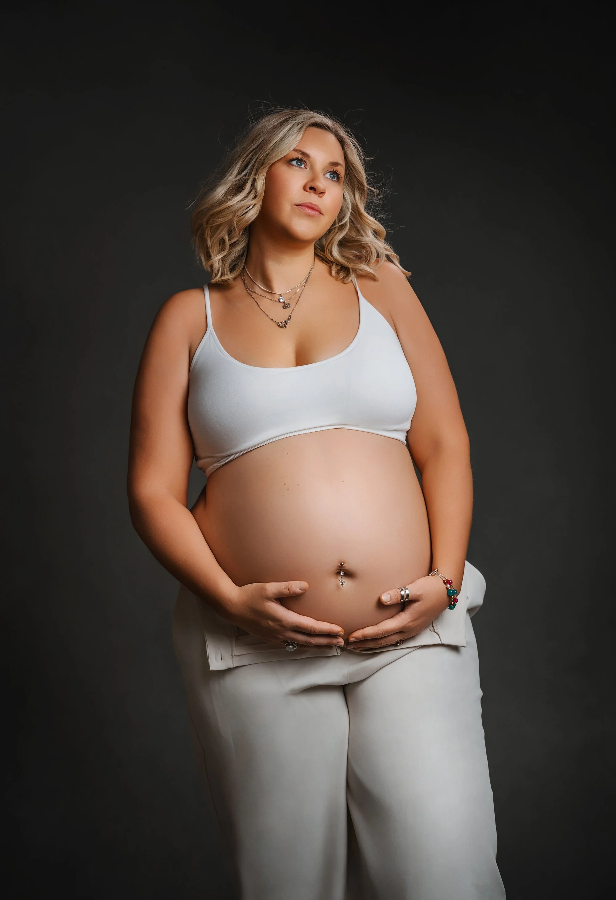 pregnant mother to be photographed at kath evans photography studio talgarth brecon mid wales