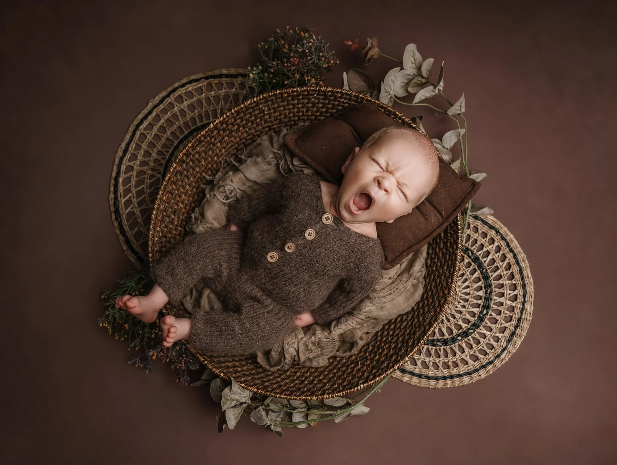 A sleepy yawn newborns spend most of their first weeks drifting in and out of rest