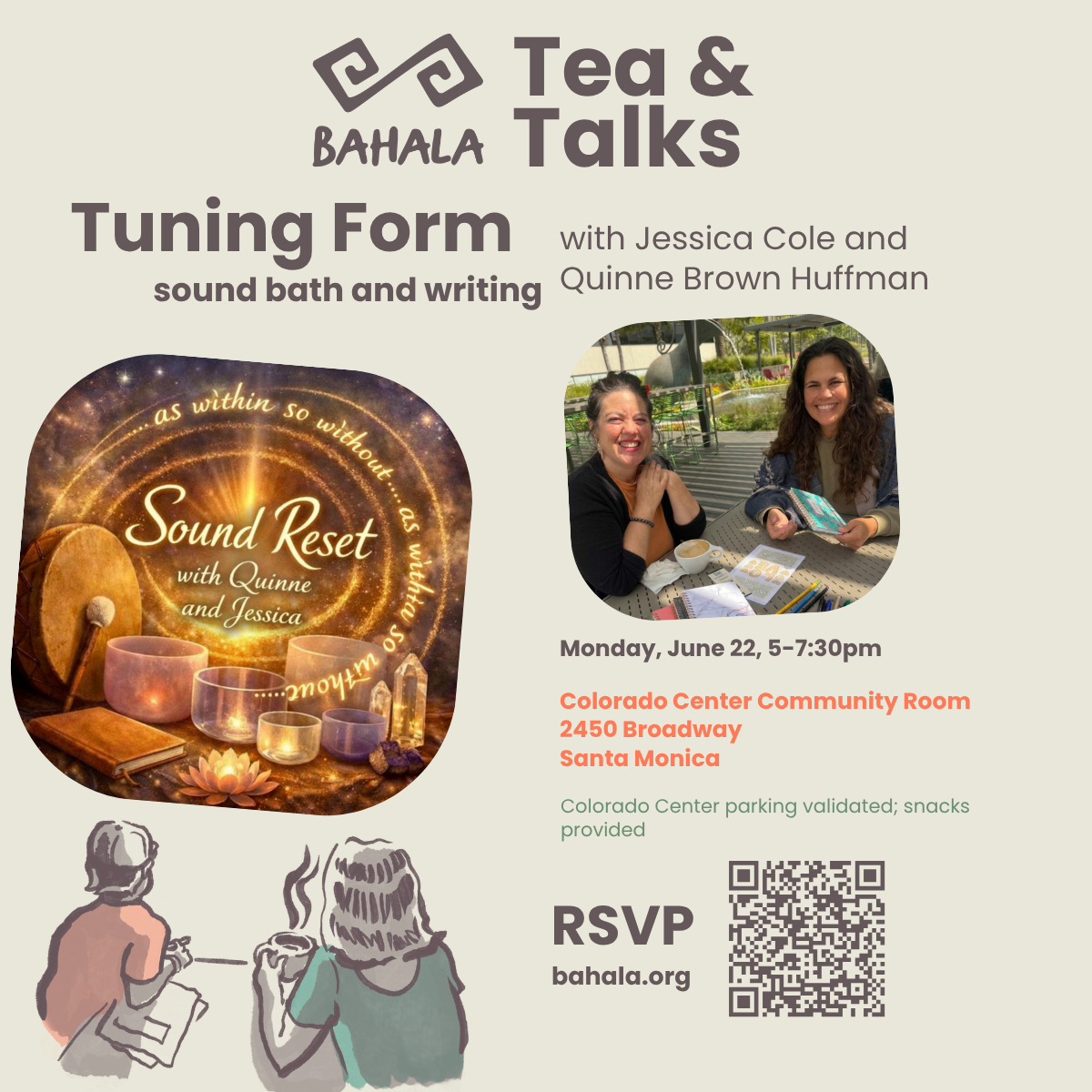 Tea &amp; Talks: Tuning Form: Sound Bath and Writing