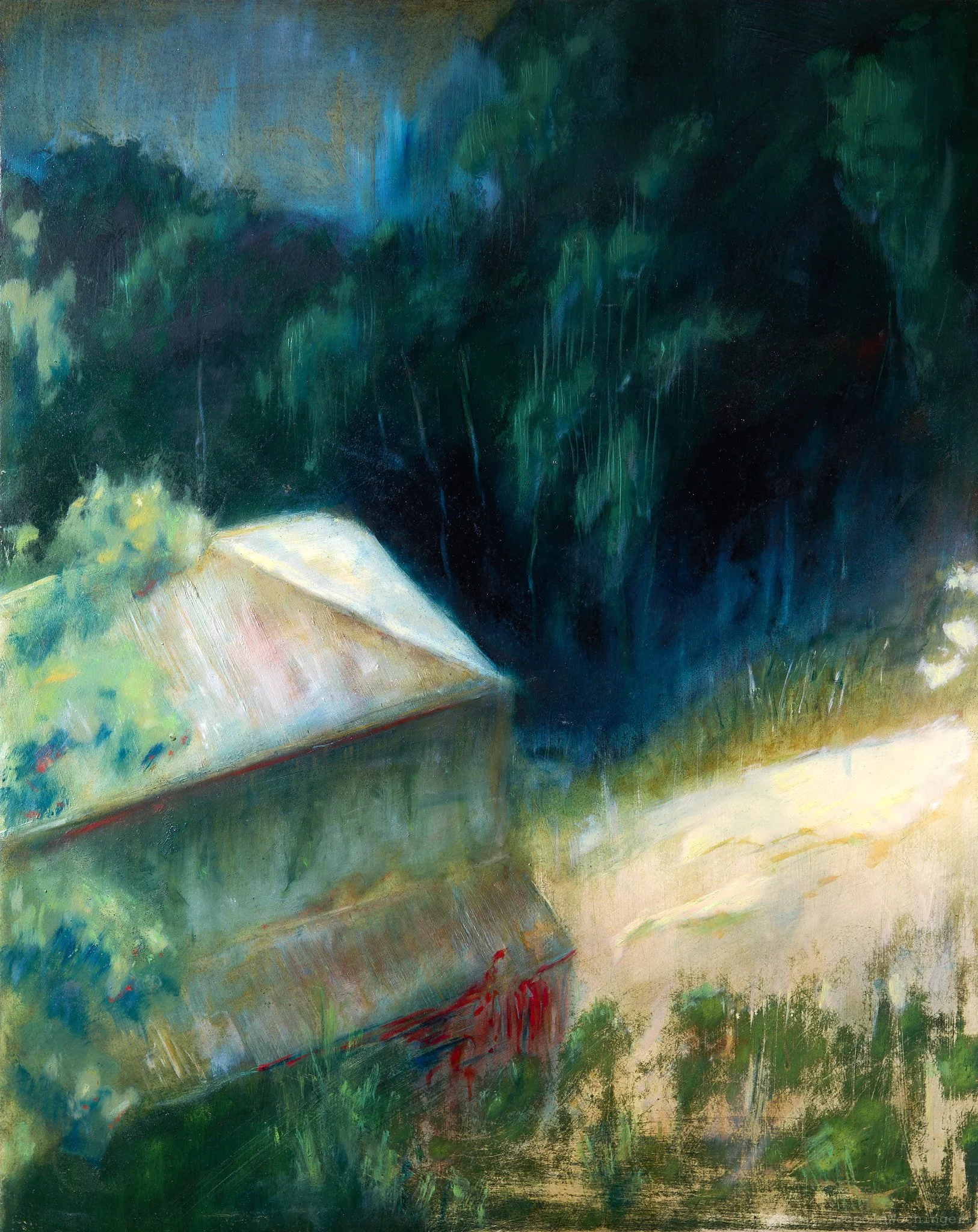 Gemäuer 2  2026, Olio su tavola intelata, 40 x 50 cm