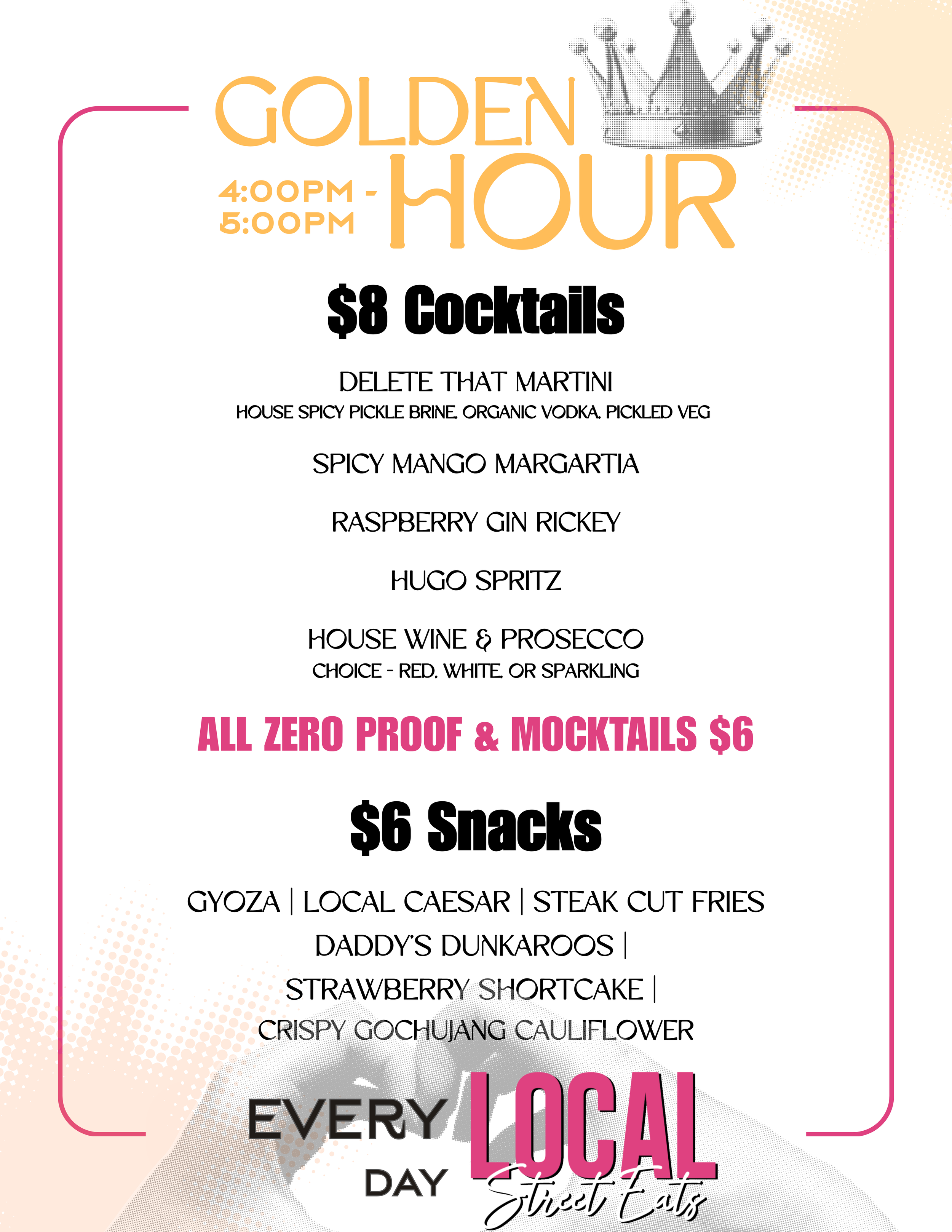 Local Street Eats is a woman-owned restaurant in downtown Nashua, New Hampshire, known for globally inspired street food, craft cocktails, rotating specials, private events, and community-driven experiences. Golden Hour