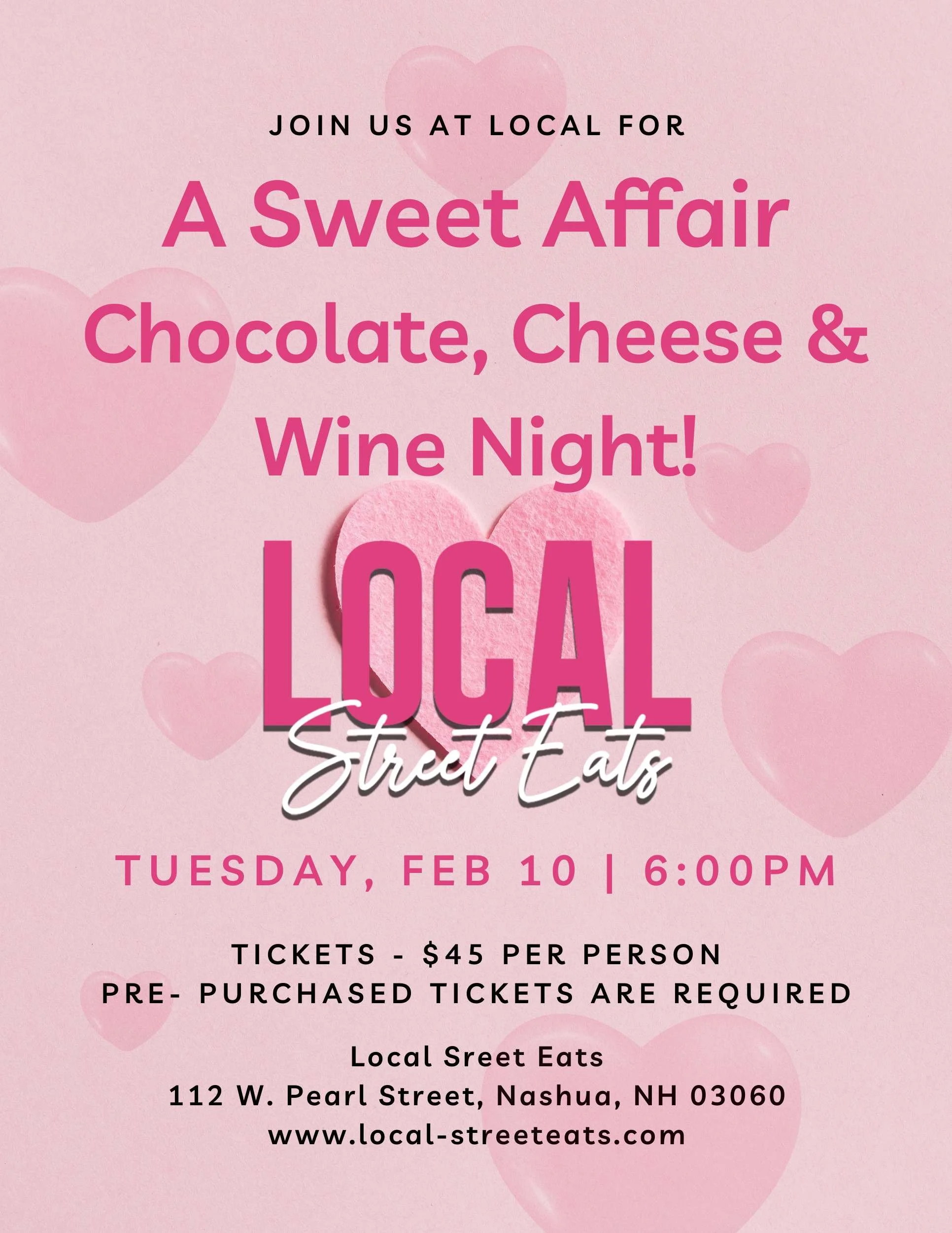 A Sweet Affair: Chocolate Cheese & Wine Night! 