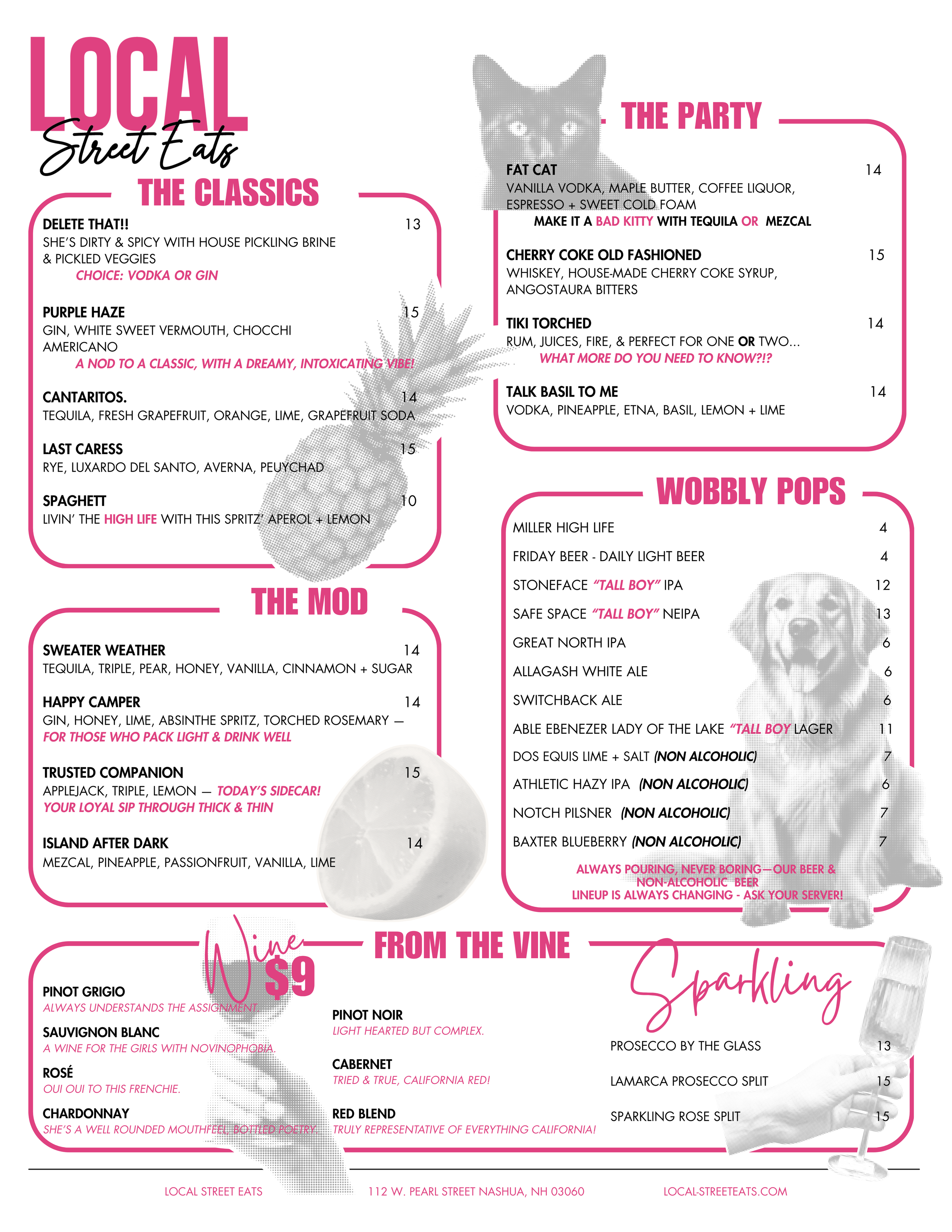 Local Street Eats Nashua NH
Best cocktail bar in Nashua NH
Craft cocktails Nashua
Fun bars in Nashua NH
Drink specials Nashua NH
Happy hour Nashua NH
Nashua nightlife spots
Unique cocktails Nashua
Experience Keywords
Girls night out Nashua
Date night