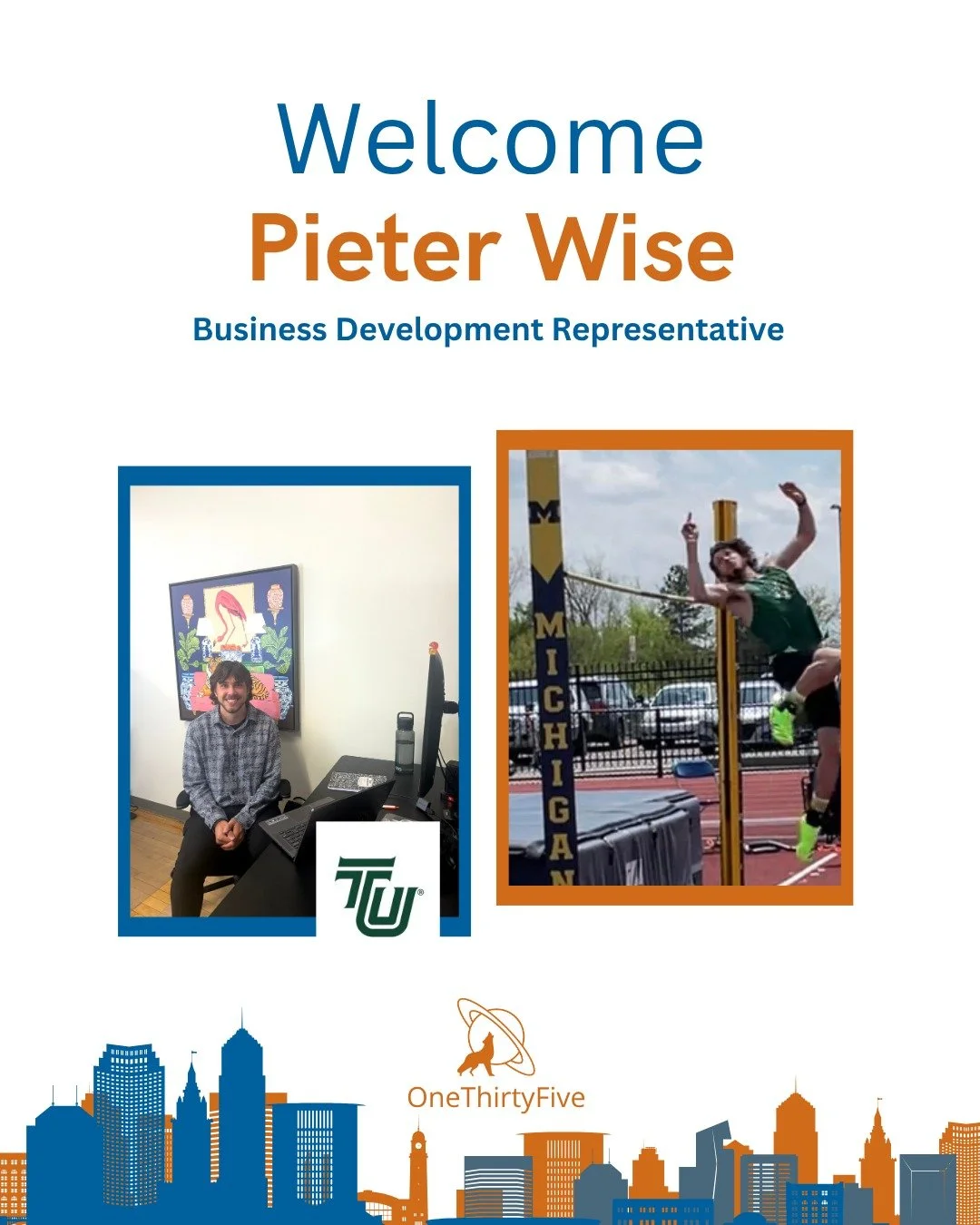 From clearing bars at Tiffin University to raising the bar at OneThirtyFive. Welcome Pieter Wise - we're excited to see that athlete mindset in action as one of our newest BDRs!
.
.
.
.
.
#OneThirtyFive #ohiostate #GoldenFlashes #OhioUniversity #clev