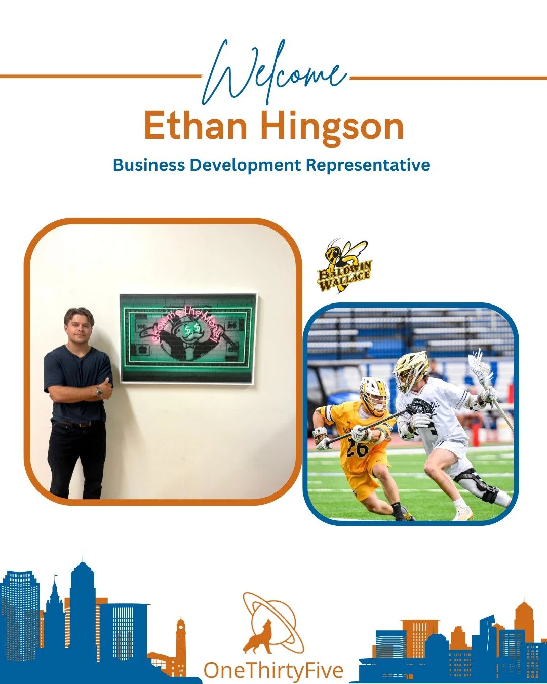 Welcome to the team, Ethan Hingson! A 2026 Baldwin Wallace graduate and former lacrosse defenseman, Ethan brings discipline, grit, and competitive energy to OneThirtyFive as our newest Business Development Representative.
.
.
.
.
.
#OneThirtyFive #oh