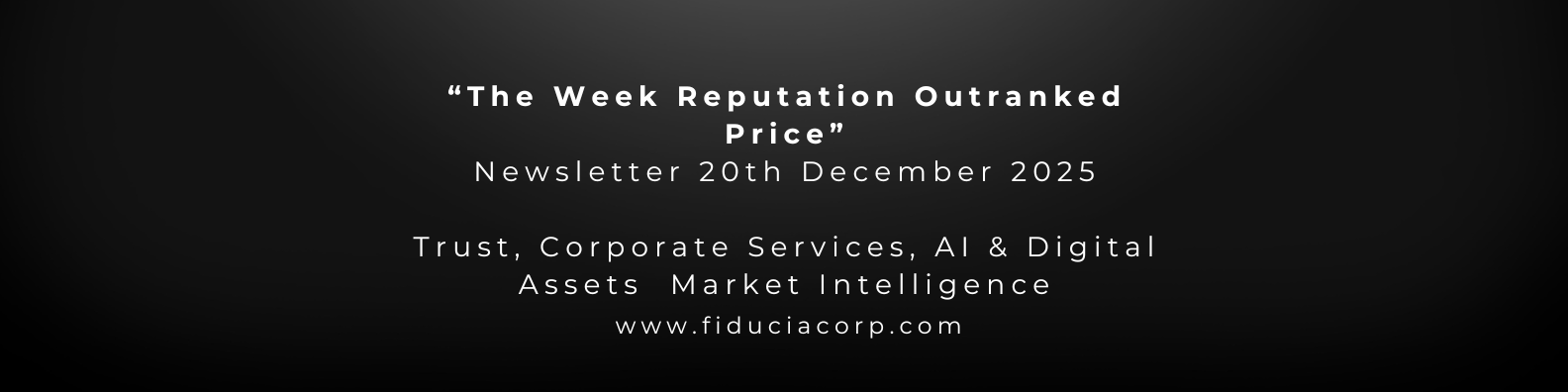 Weekly Market Intelligence Report-The Week Reputation Outranked Price - 20 December 2025