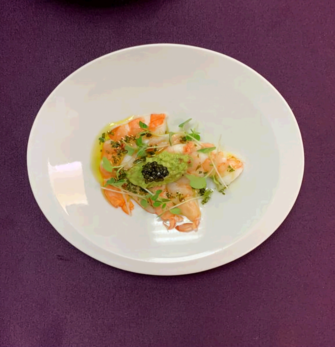 Prawn ceviche Guacamole,Caviar